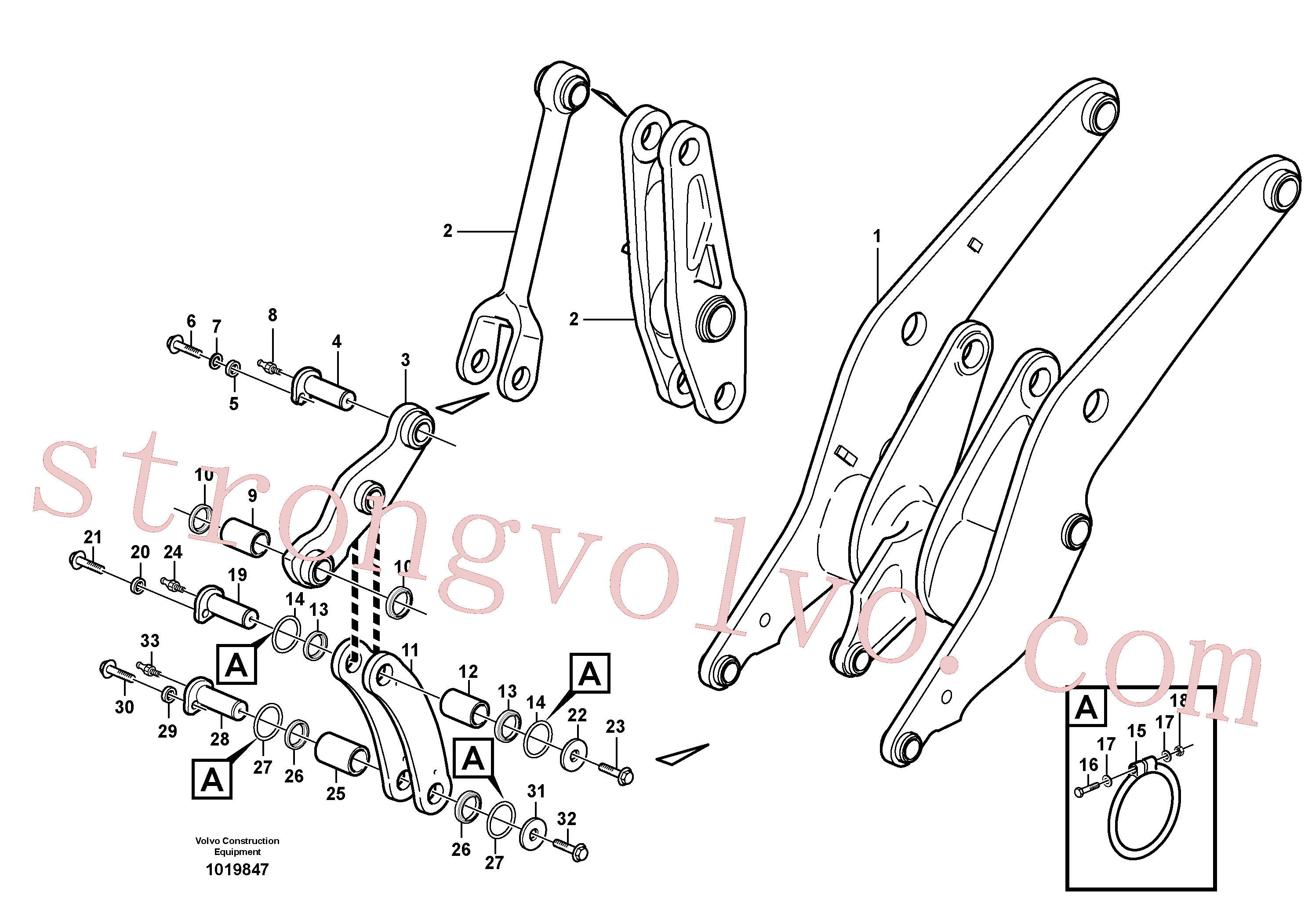 VOE180759 Volvo Tirantes dianteiros com peças de montagem(1019847 Montagem)