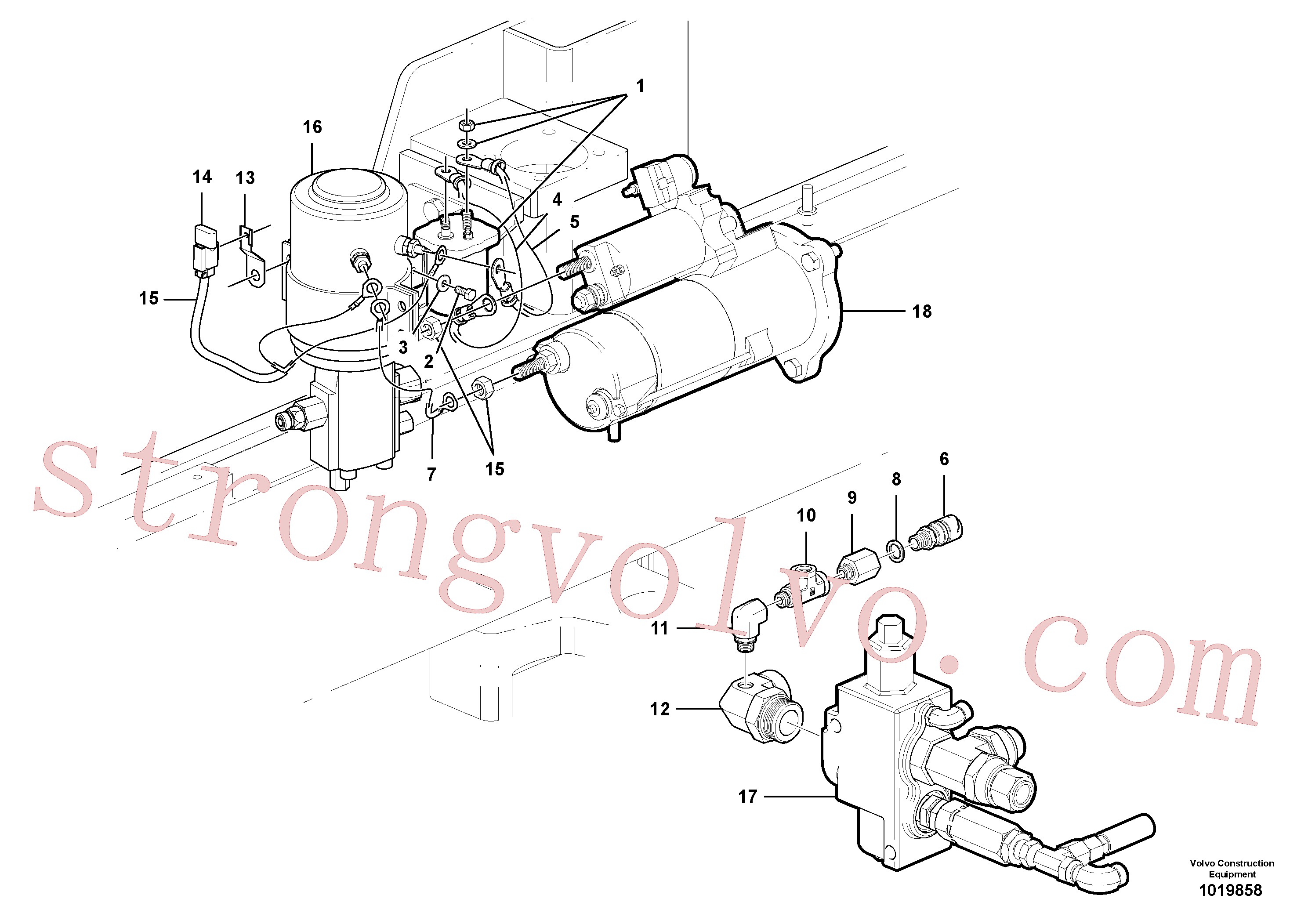 VOE983380 Volvo Cablagem, sistema de direcção auxiliar(1019858 Montagem)