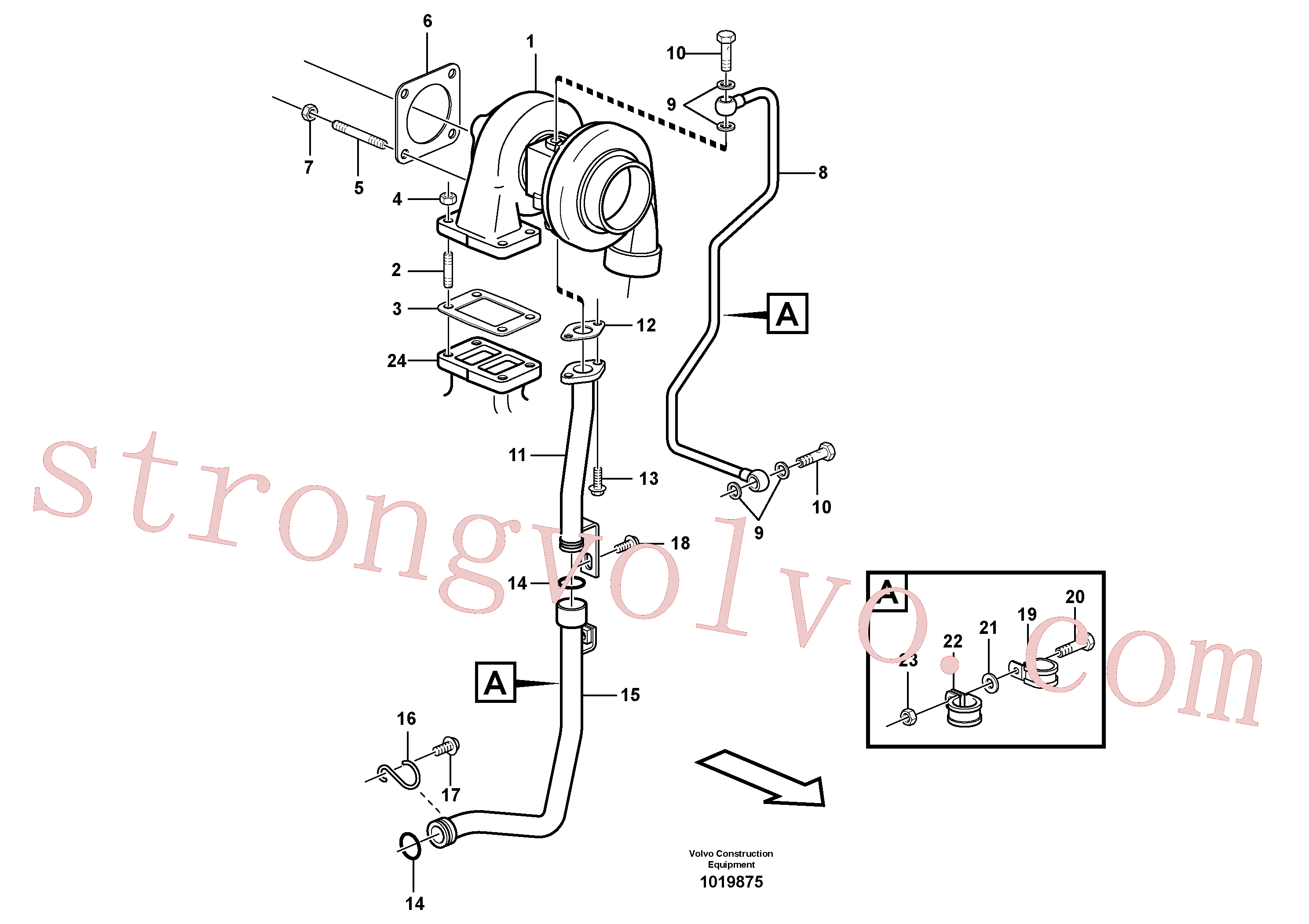 VOE20405733 Volvo Turbocompressor com acessórios(1019875 Montagem)