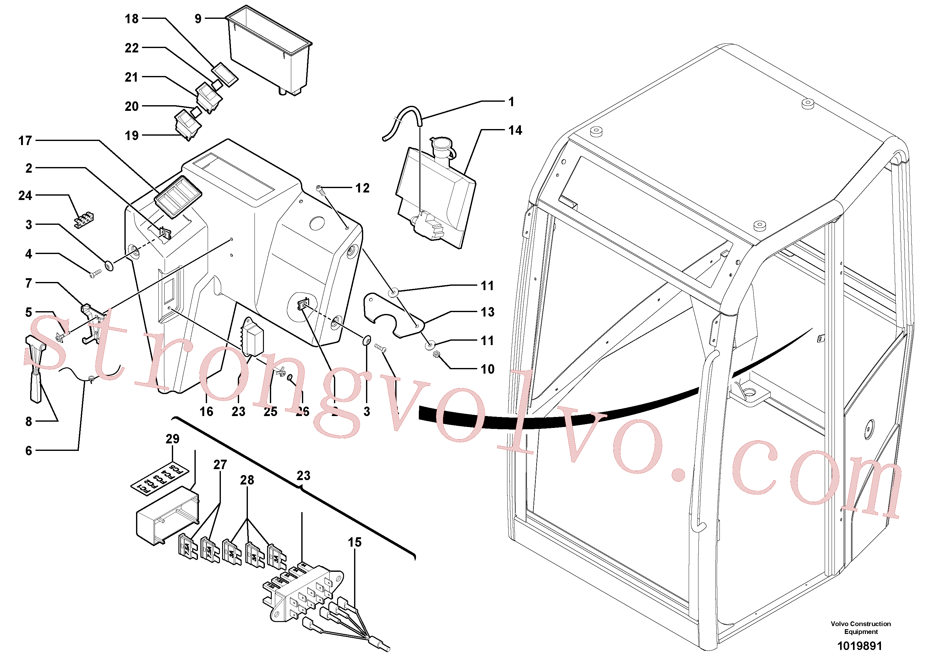 PJ4450026 Volvo Cabina: consola(1019891 Montagem)
