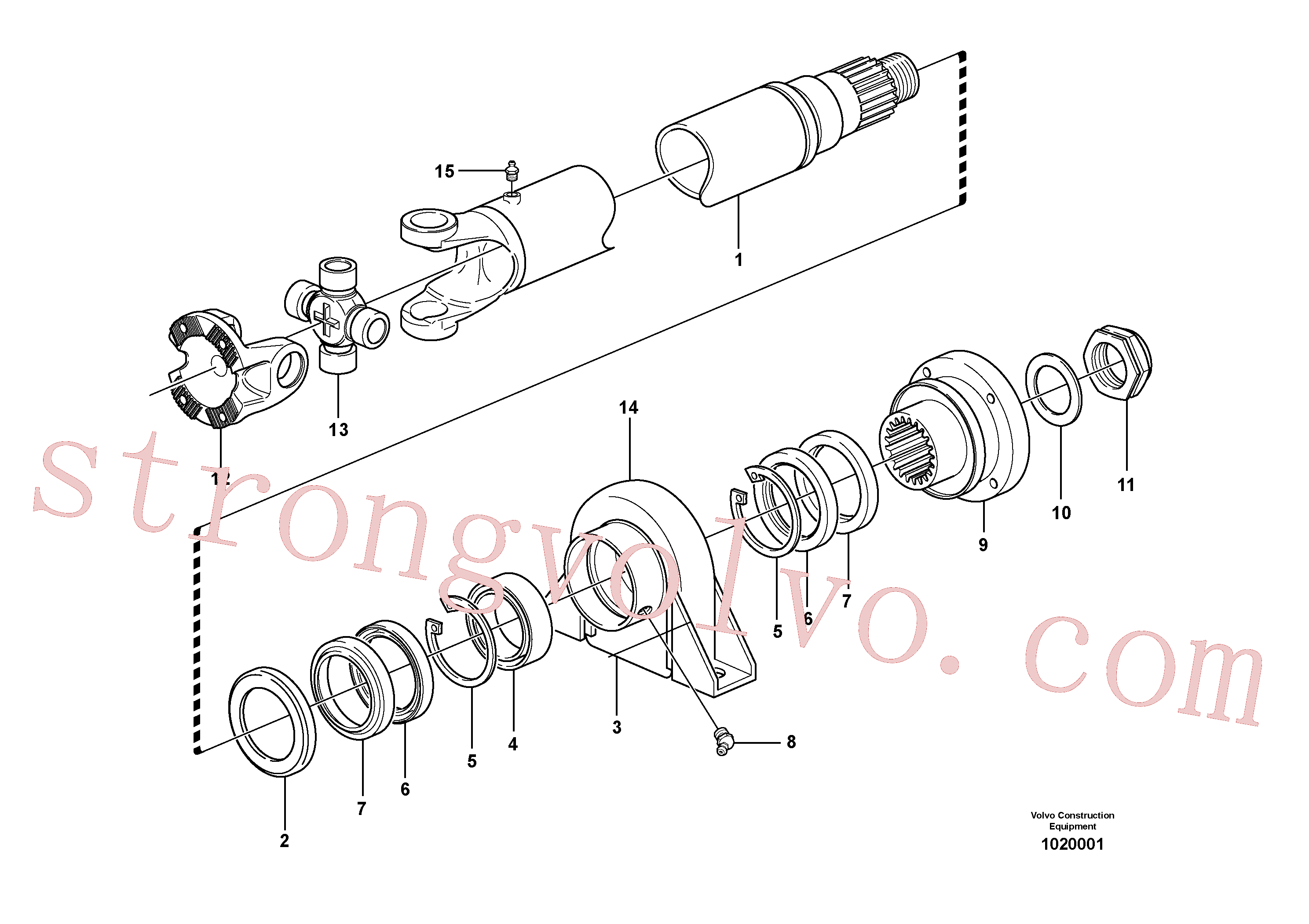VOE11708996 Volvo Veio de binário dianteiro(1020001 Montagem)