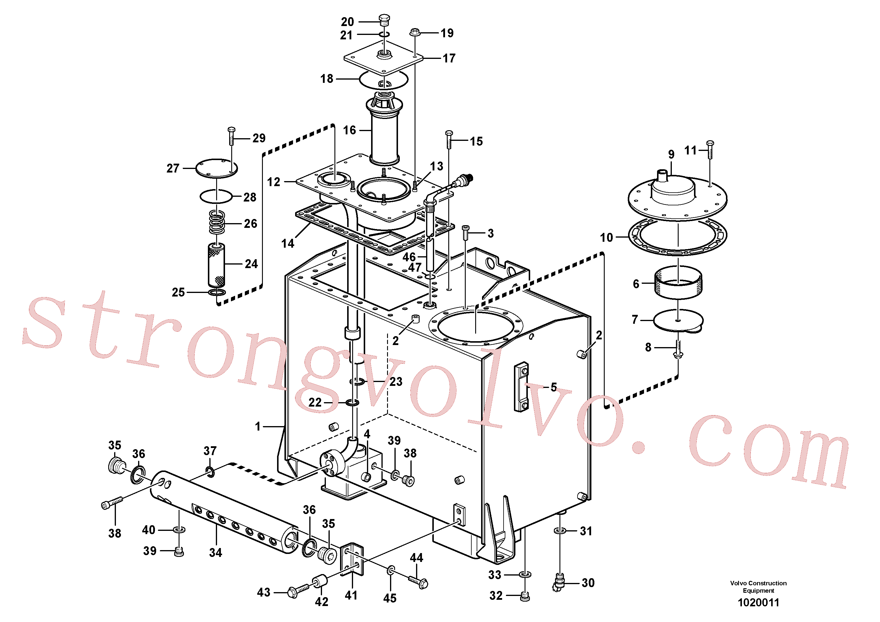VOE16811405 Volvo Depósito de óleo hidráulico(1020011 Montagem)