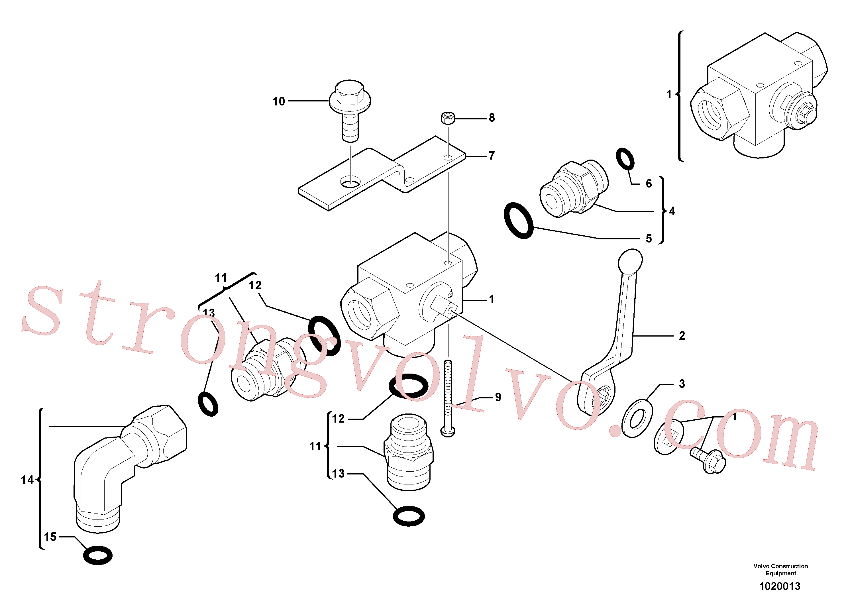 VOE14370253 Volvo Válvula de três vias(1020013 Montagem)