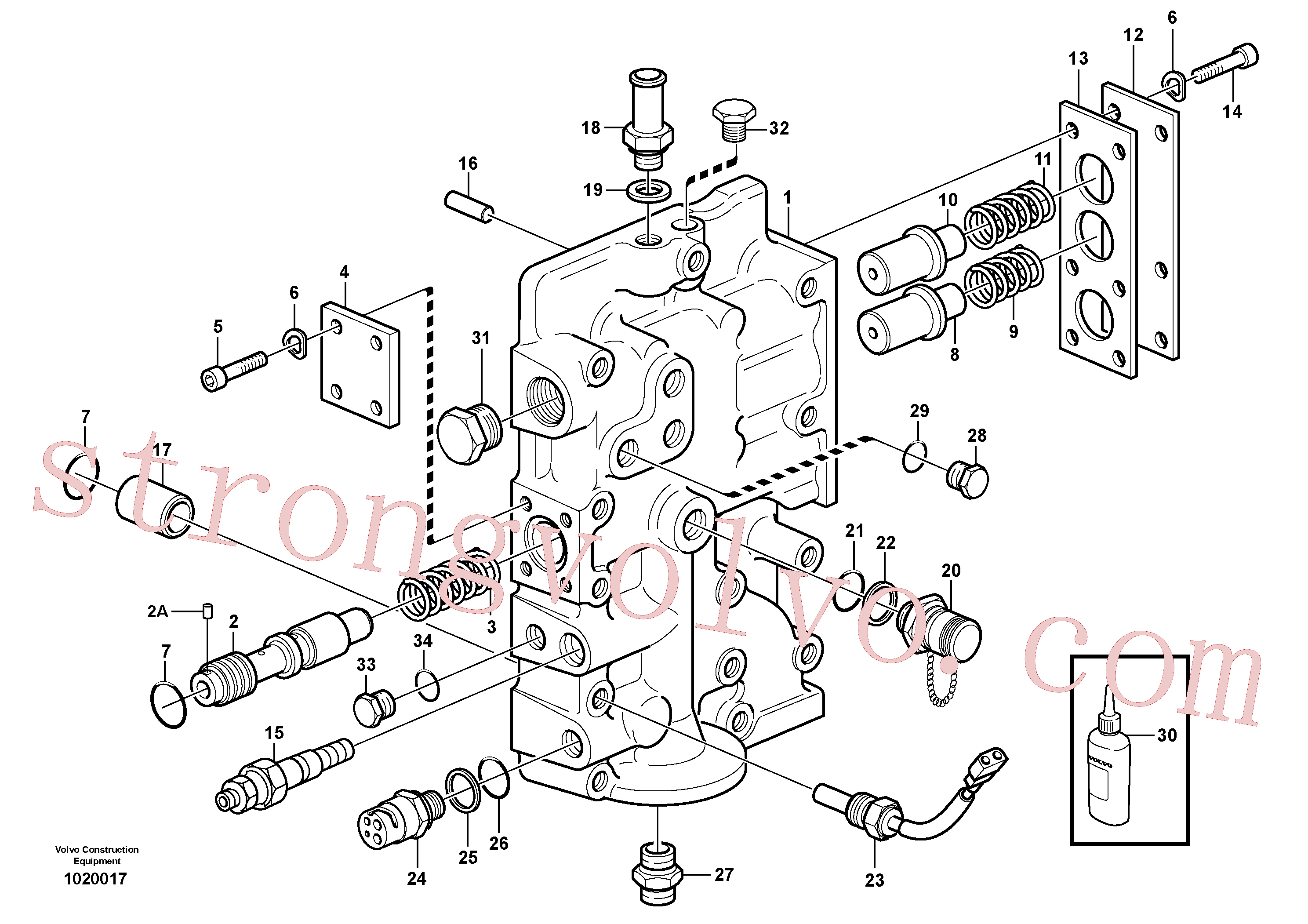 VOE949607 Volvo Válvula de limitação da pressão(1020017 Montagem)