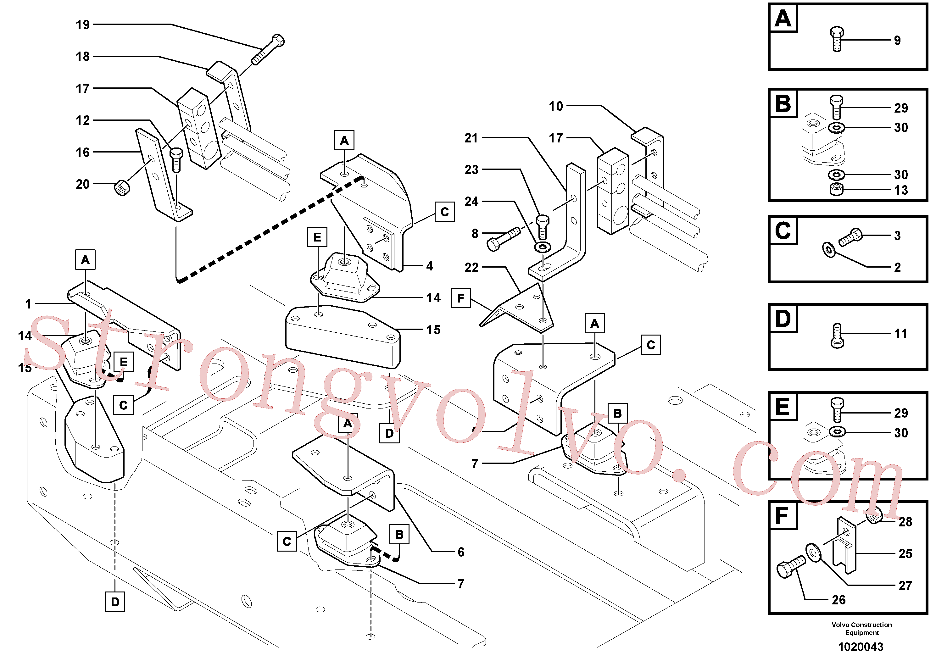 VOE11802401 Volvo Apoios do motor(1020043 Montagem)