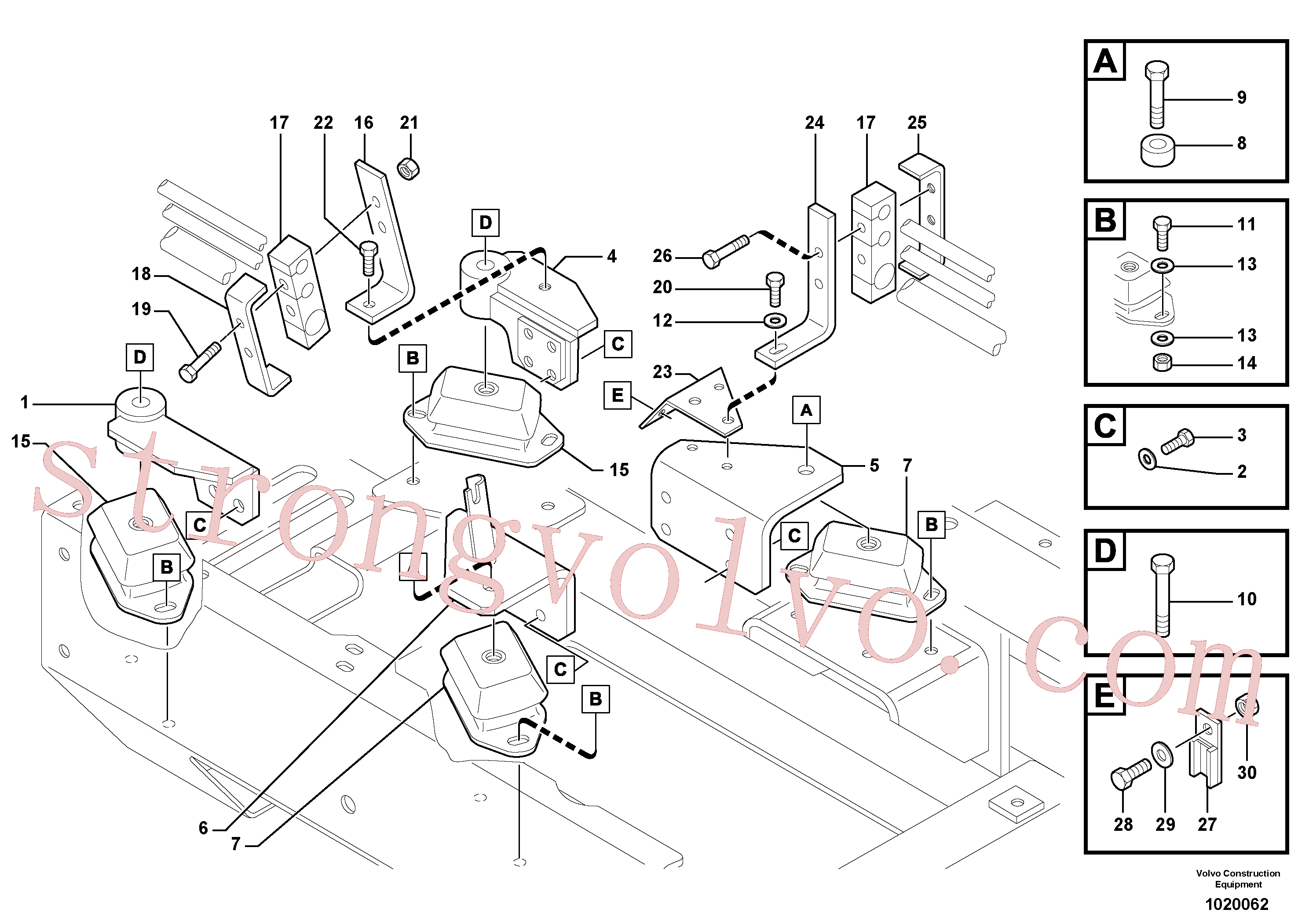 PJ4690746 Volvo Apoios do motor(1020062 Montagem)