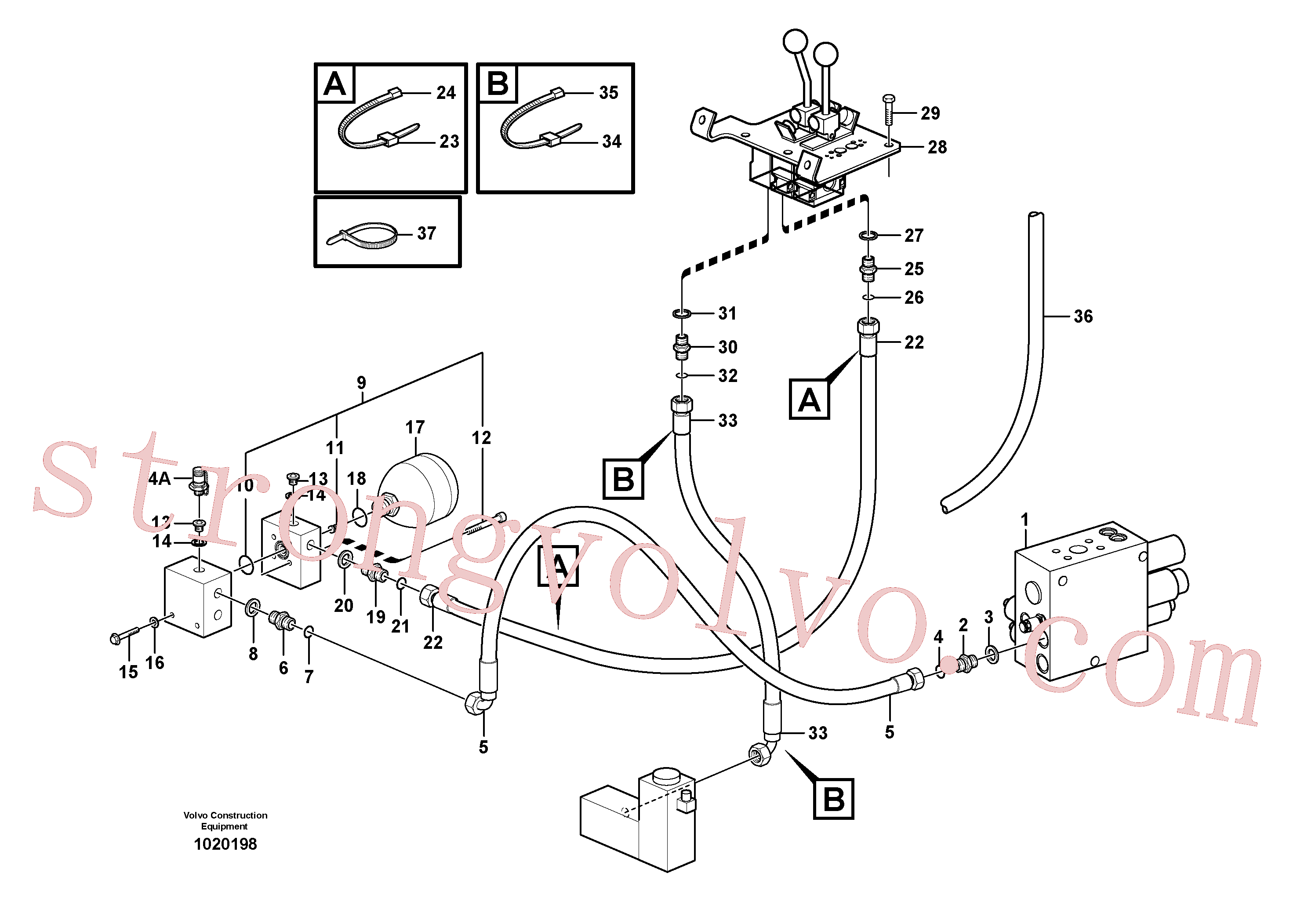 VOE927503 Volvo Servomotor - hidráulico(1020198 Montagem)