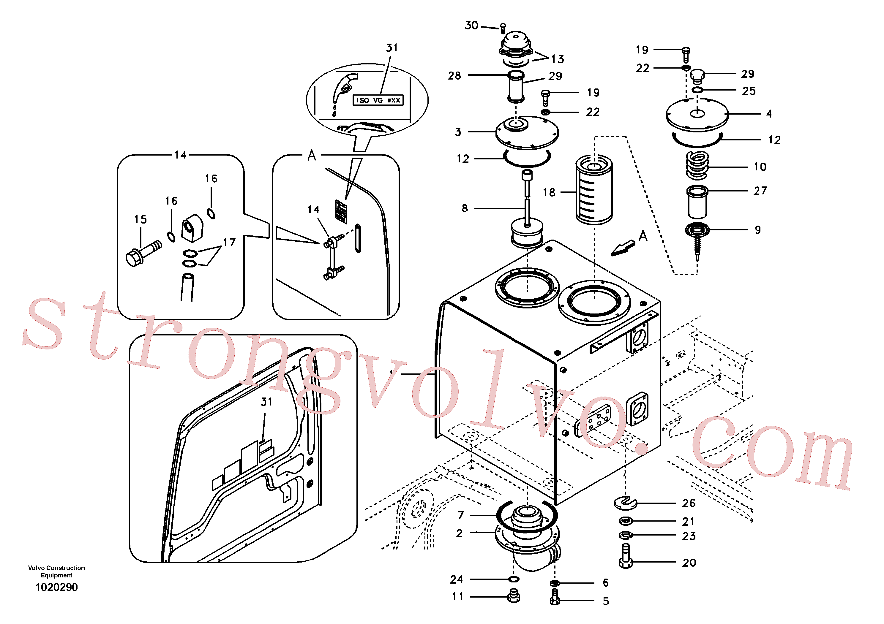 VOE14508017 Volvo Depósito de óleo hidráulico(1020290 Montagem)