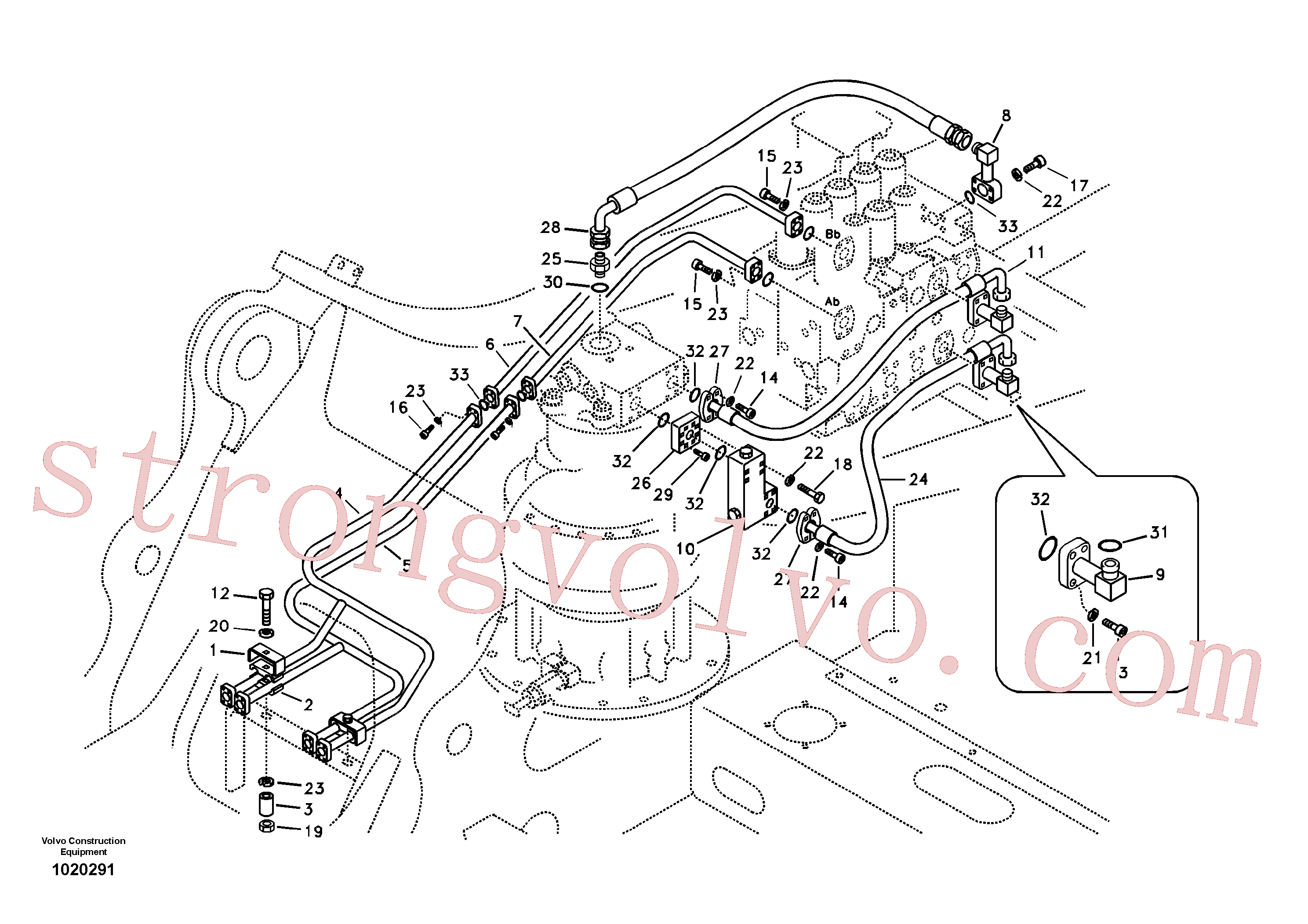 Atacado SA9453-07325 Mangueira completa Volvo escavadeira
