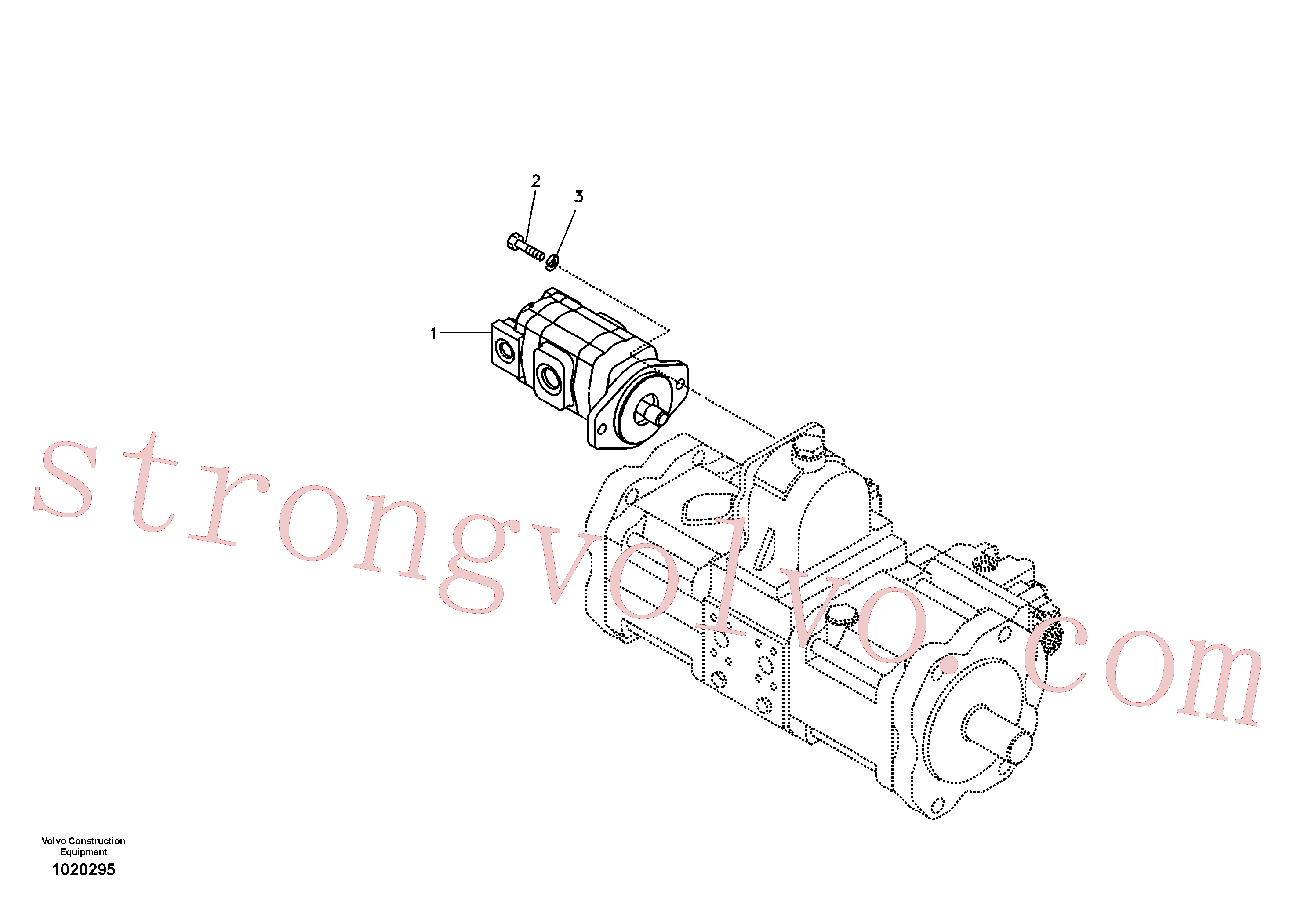 VOE14530502 Volvo Sistema hidráulico, suporte da bomba refrigerante do óleo(1020295 Montagem)