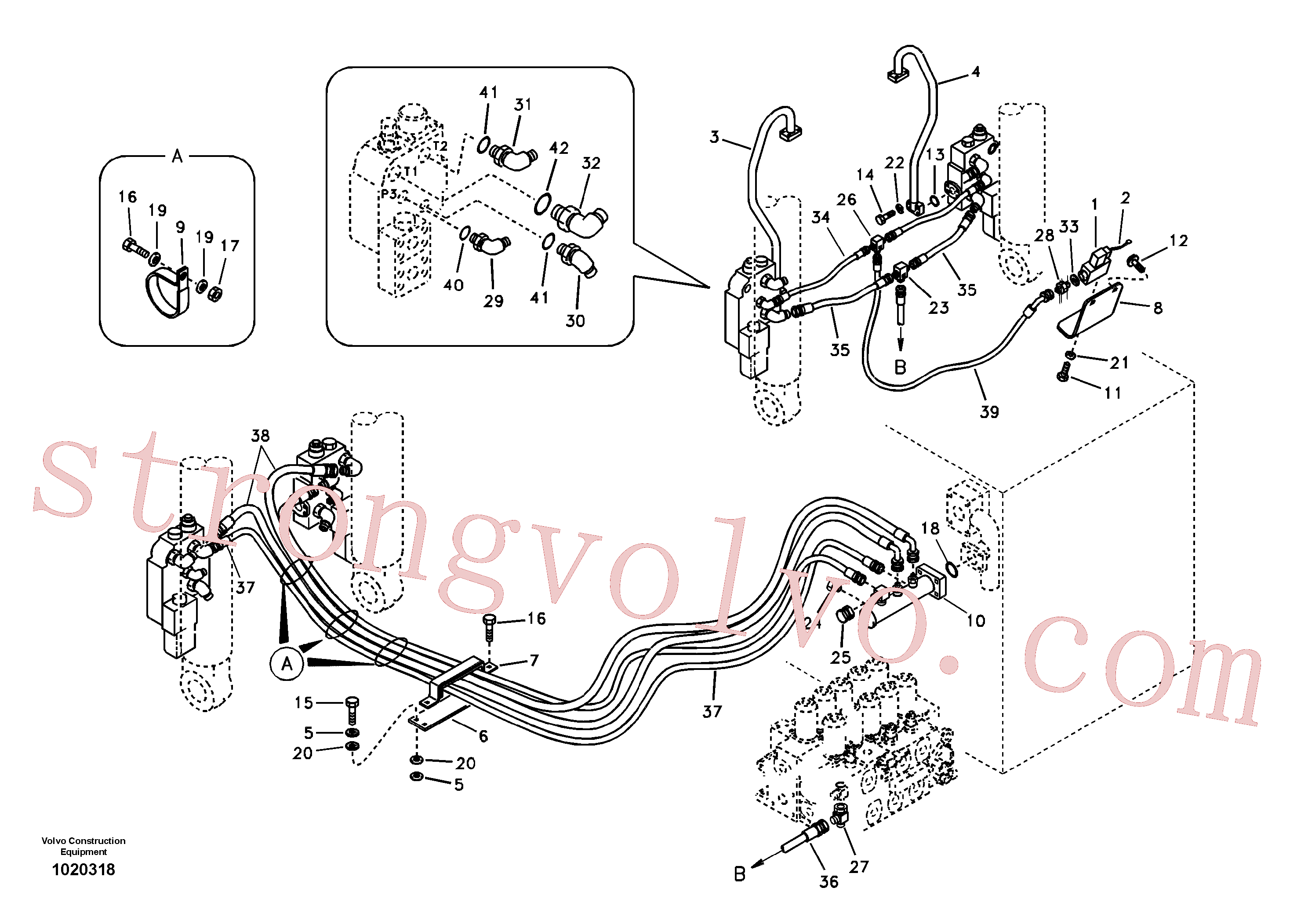 SA9451-04367 Mangueira completa Volvo escavadeira
