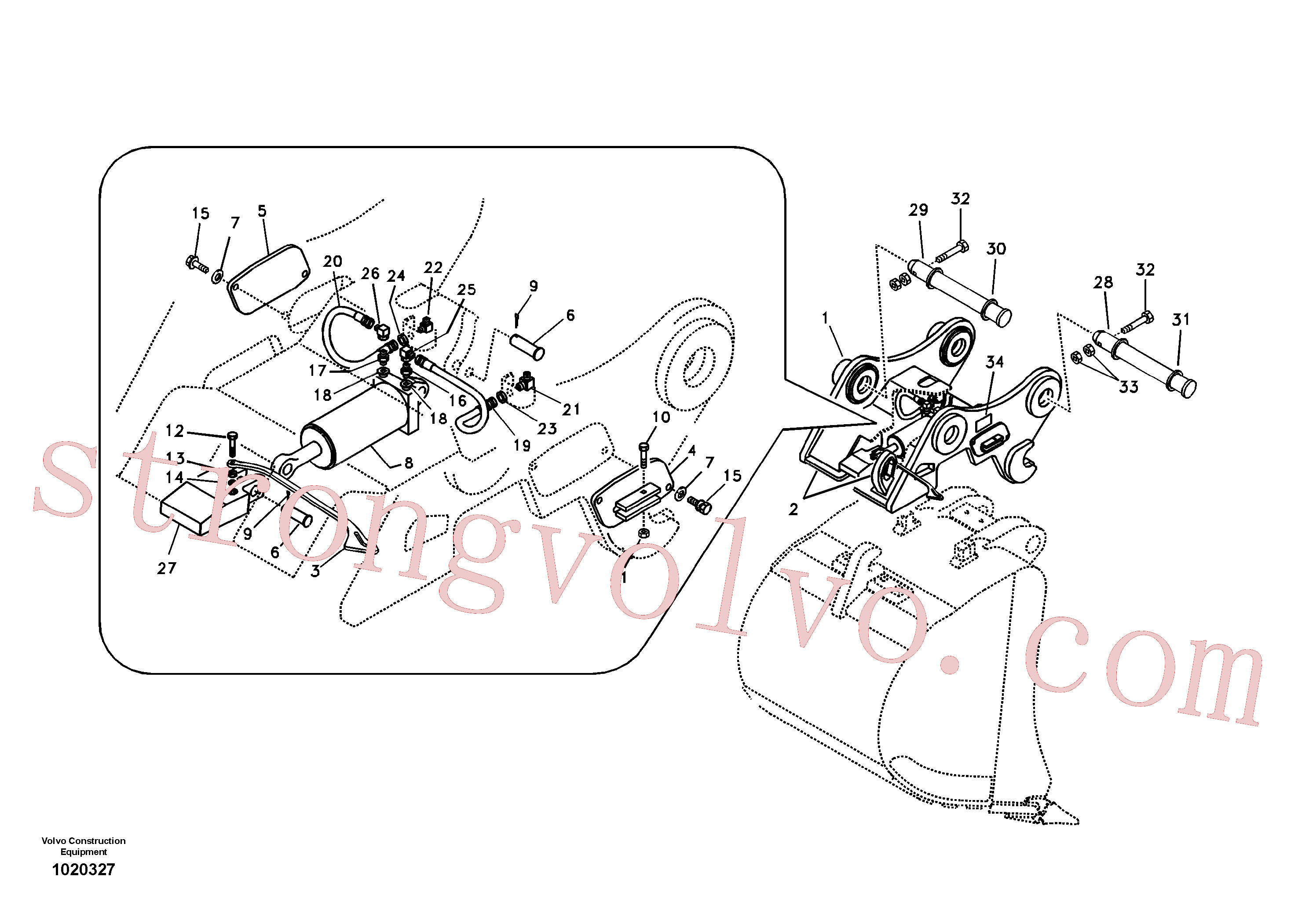 VOE14522371 Volvo Suporte de acoplamento, QuickFit(1020327 Montagem)