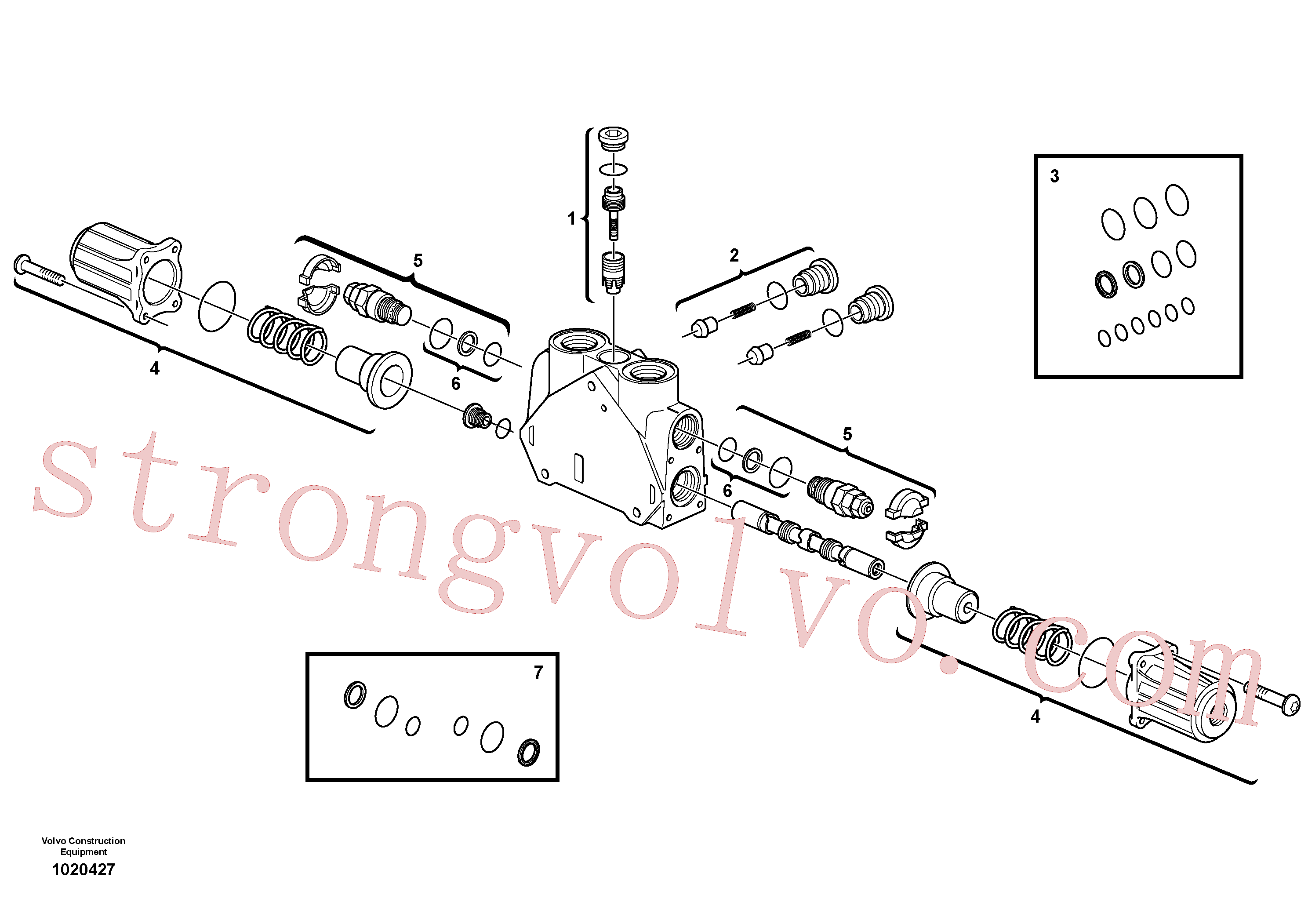 VOE11715252 Volvo Secção da válvula(1020427 Montagem)