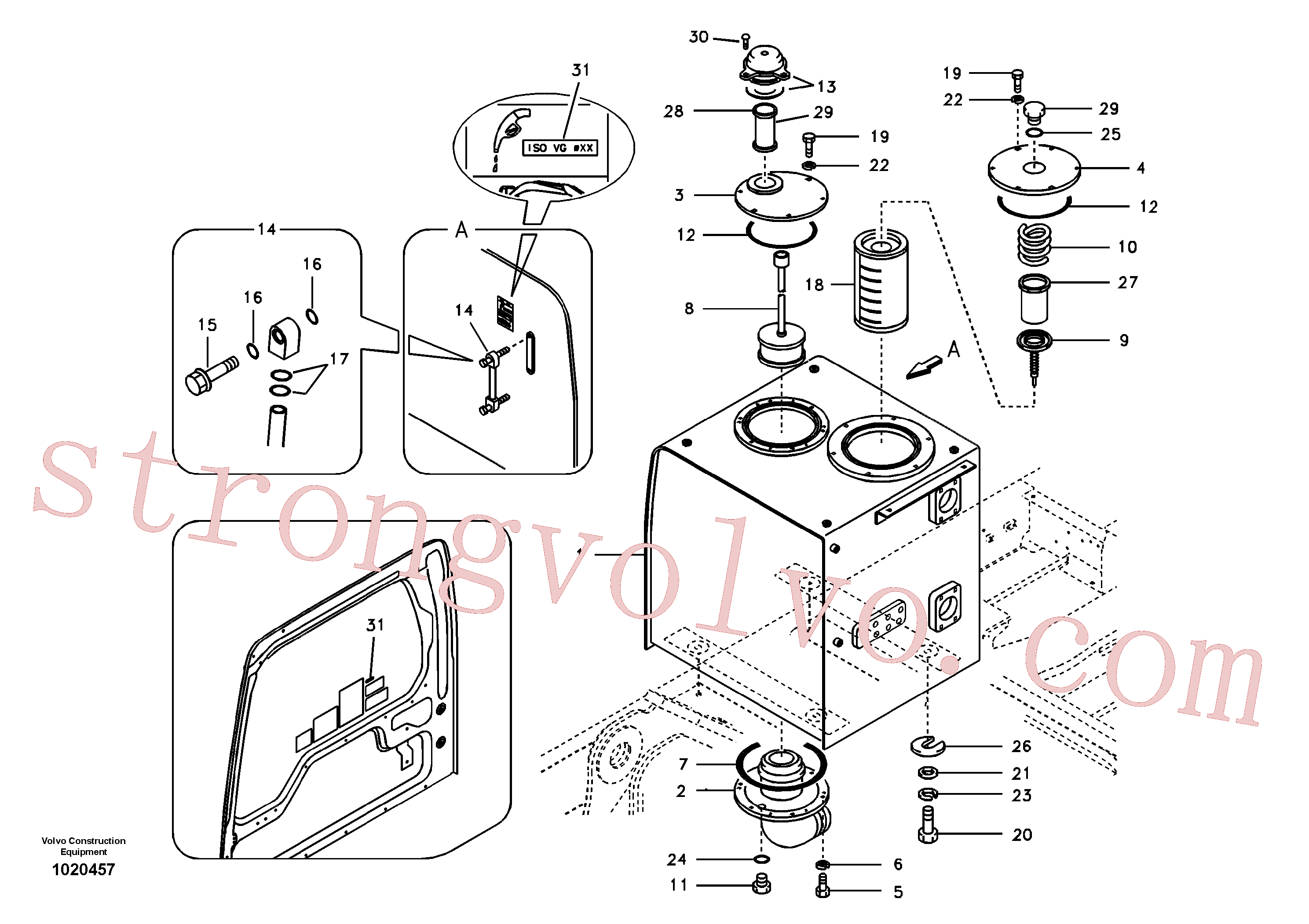 SA1041-00631 Volvo Depósito de óleo hidráulico(1020457 Montagem)