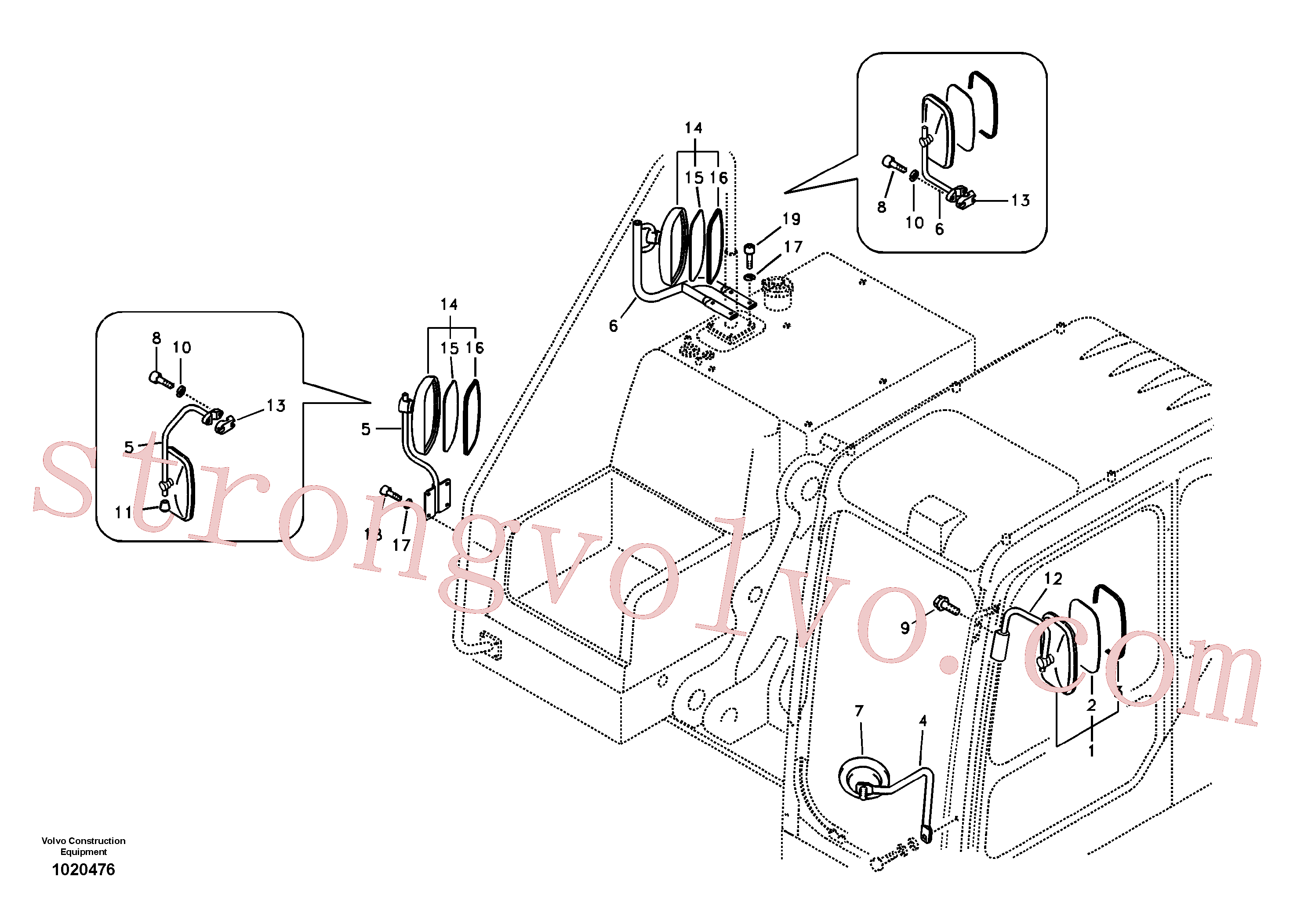 SA9213-10000 Volvo Espelho retrovisor(1020476 Montagem)
