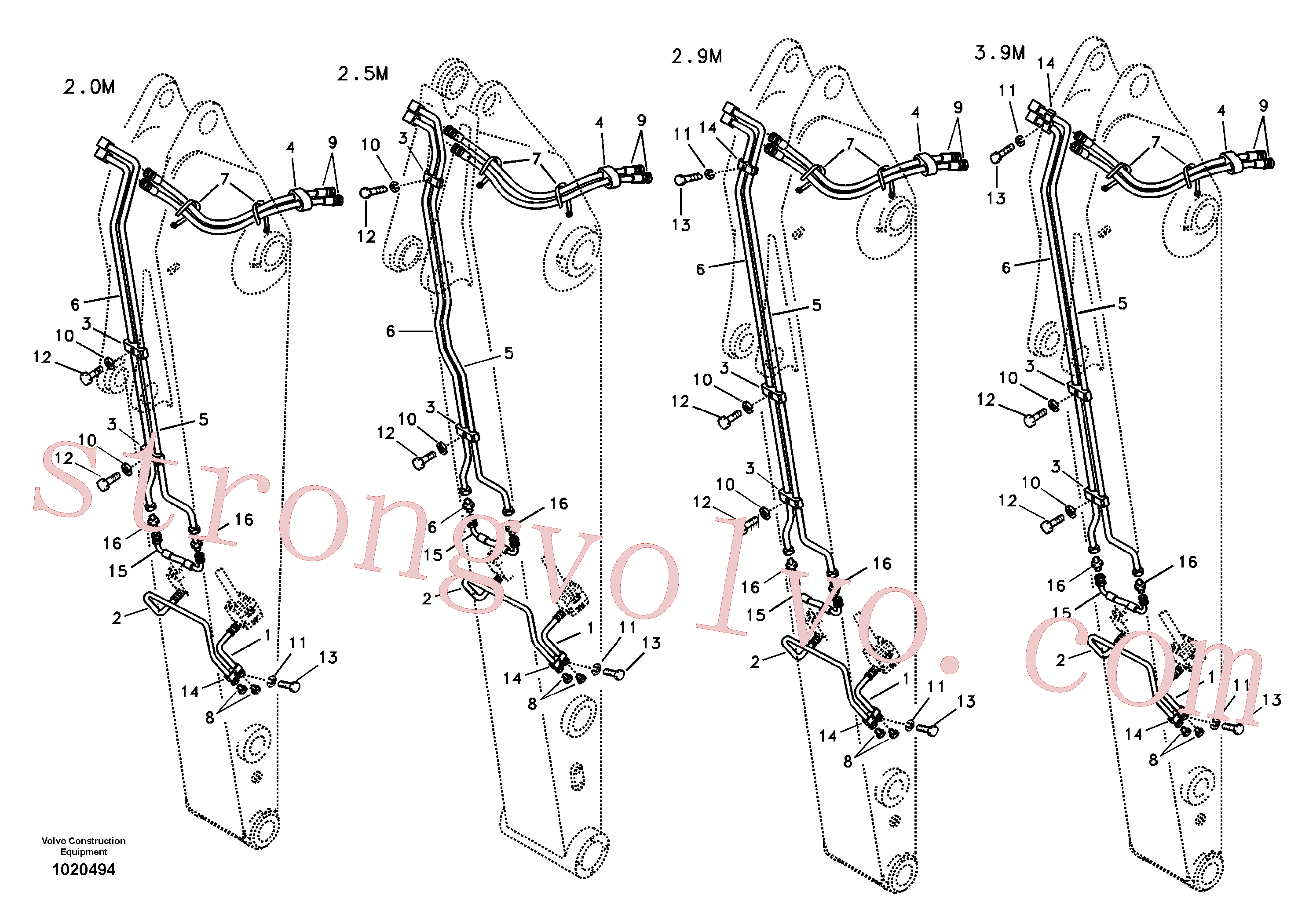 Volvo Acessórios para escavadeira VOE14532704 Pipe Acessórios