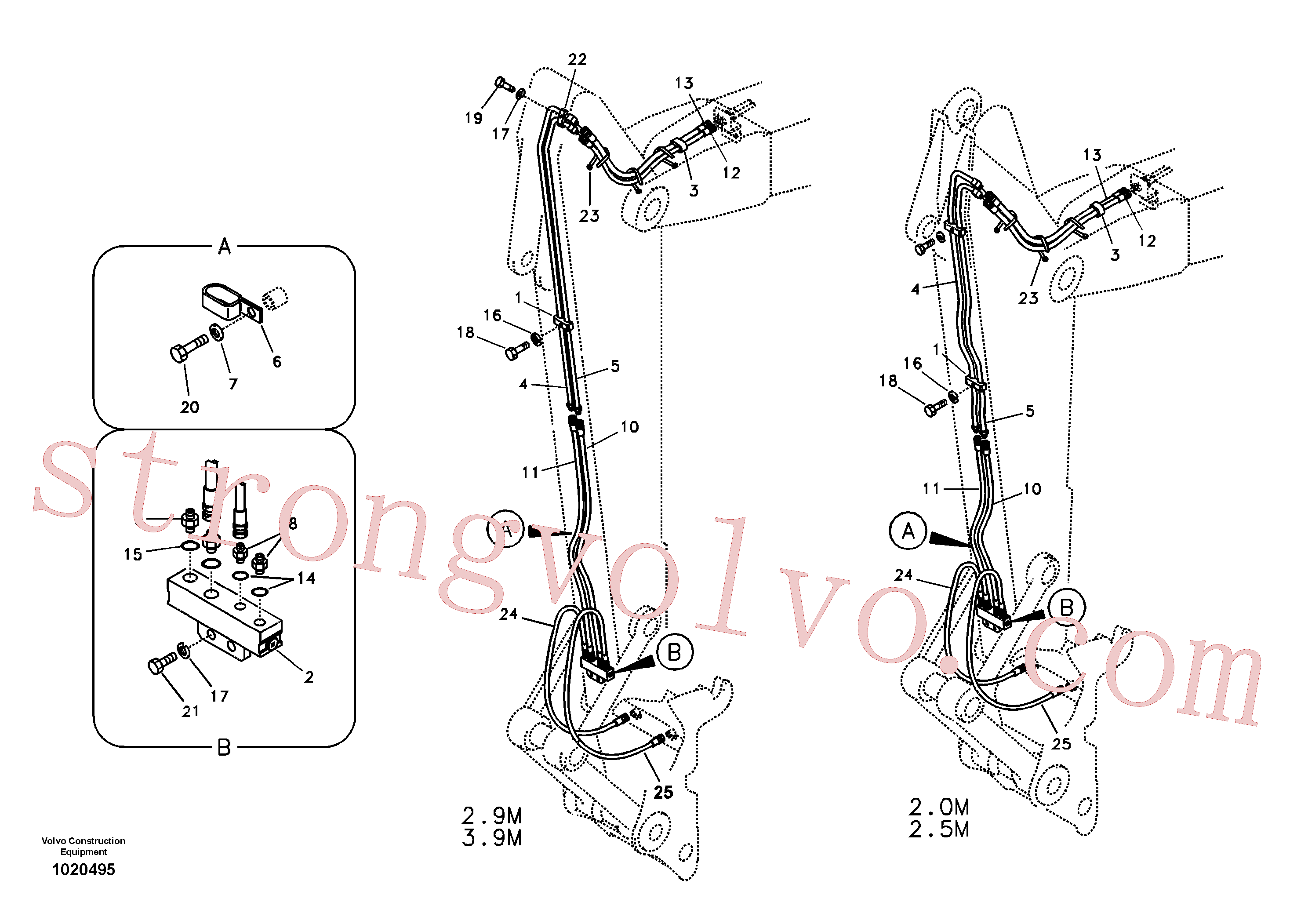 SA9459-05600 Volvo Hidráulica de serviço, encaixe rápido no braço de afundamento(1020495 Montagem)