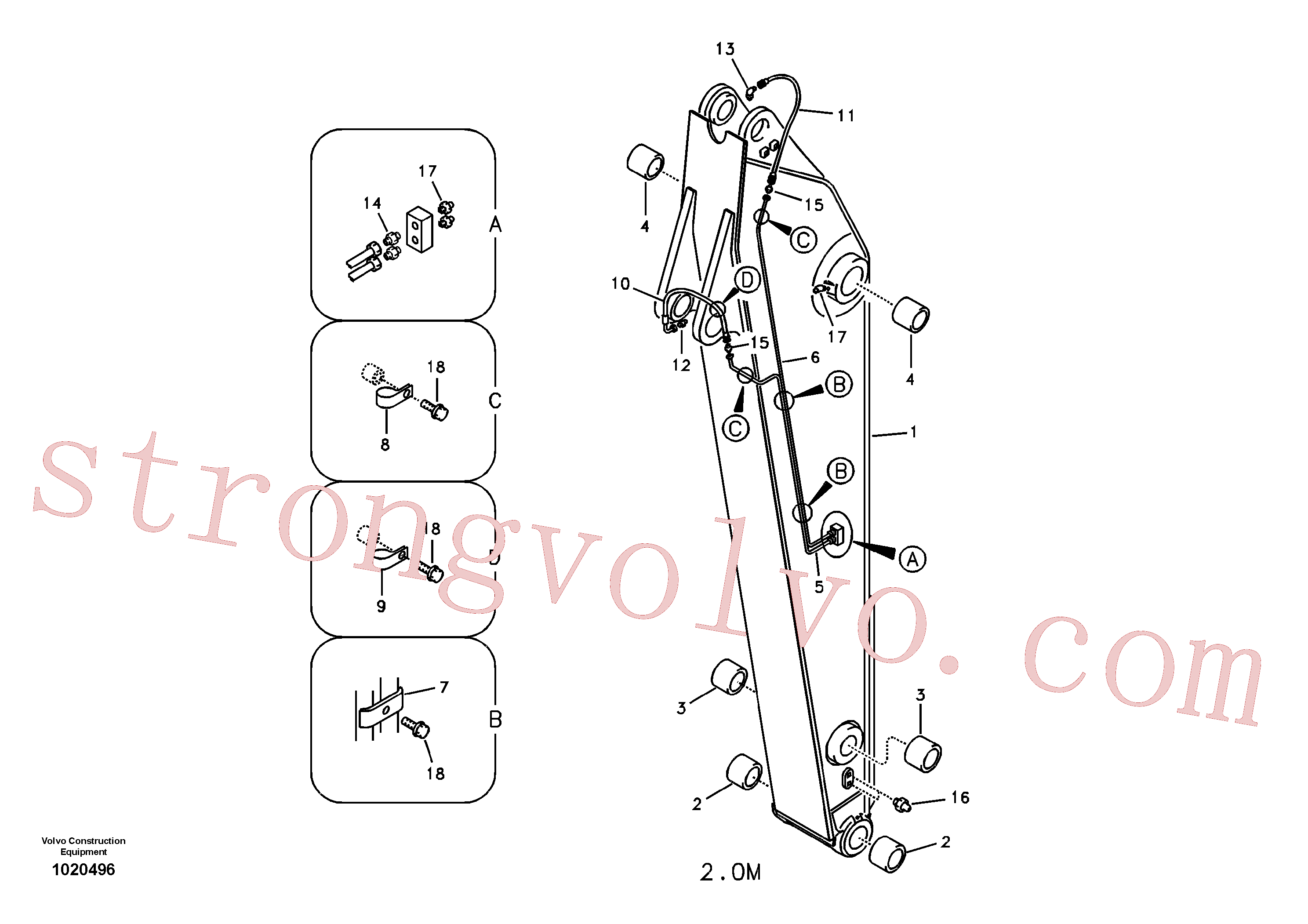 Atacado VOE14536580 Pipe Volvo escavadeira