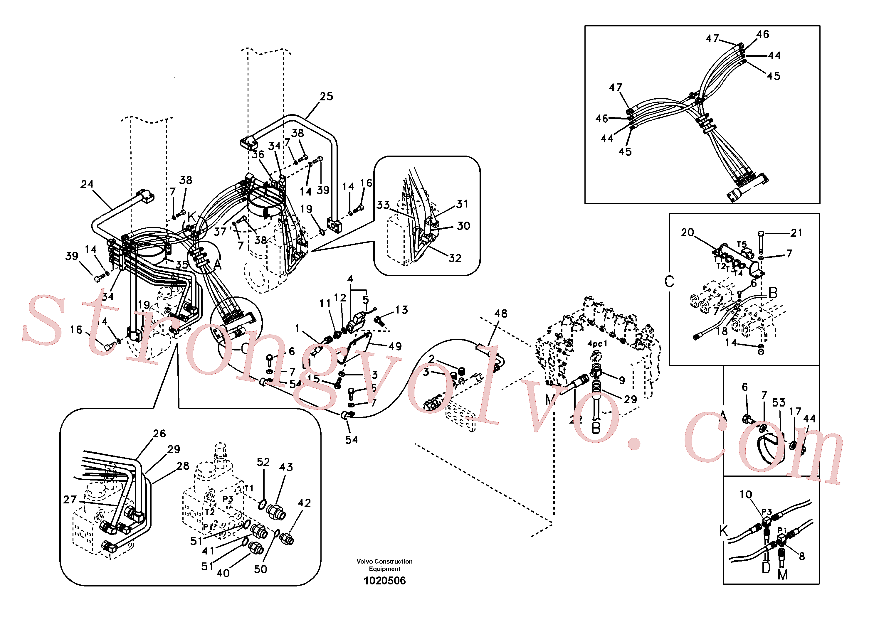 VOE14515278 Volvo Hidráulica de serviço, ruptura da lança(1020506 Montagem)