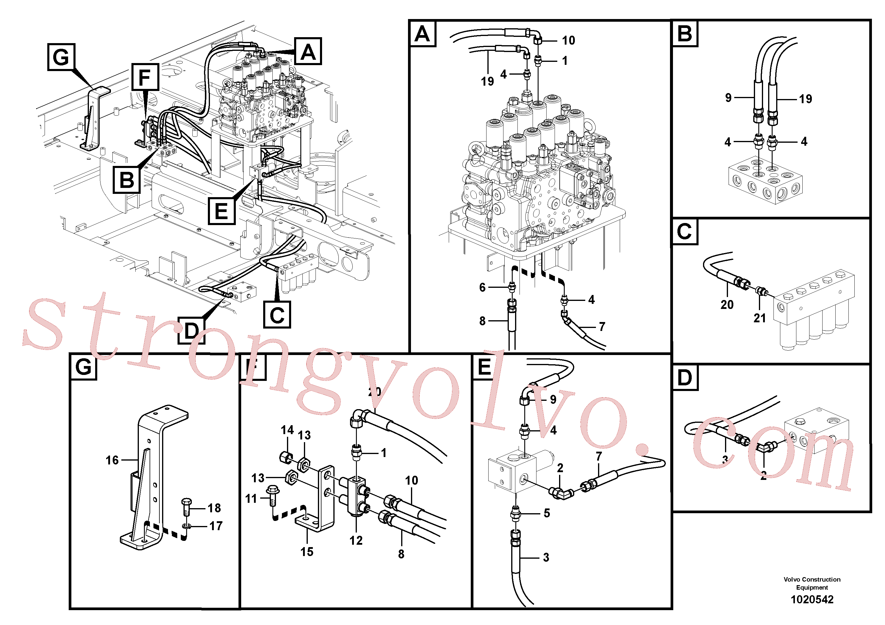 VOE938105 Volvo Hidráulica de serviço, martelo e cortador para fluxo da bomba principal(1020542 Montagem)