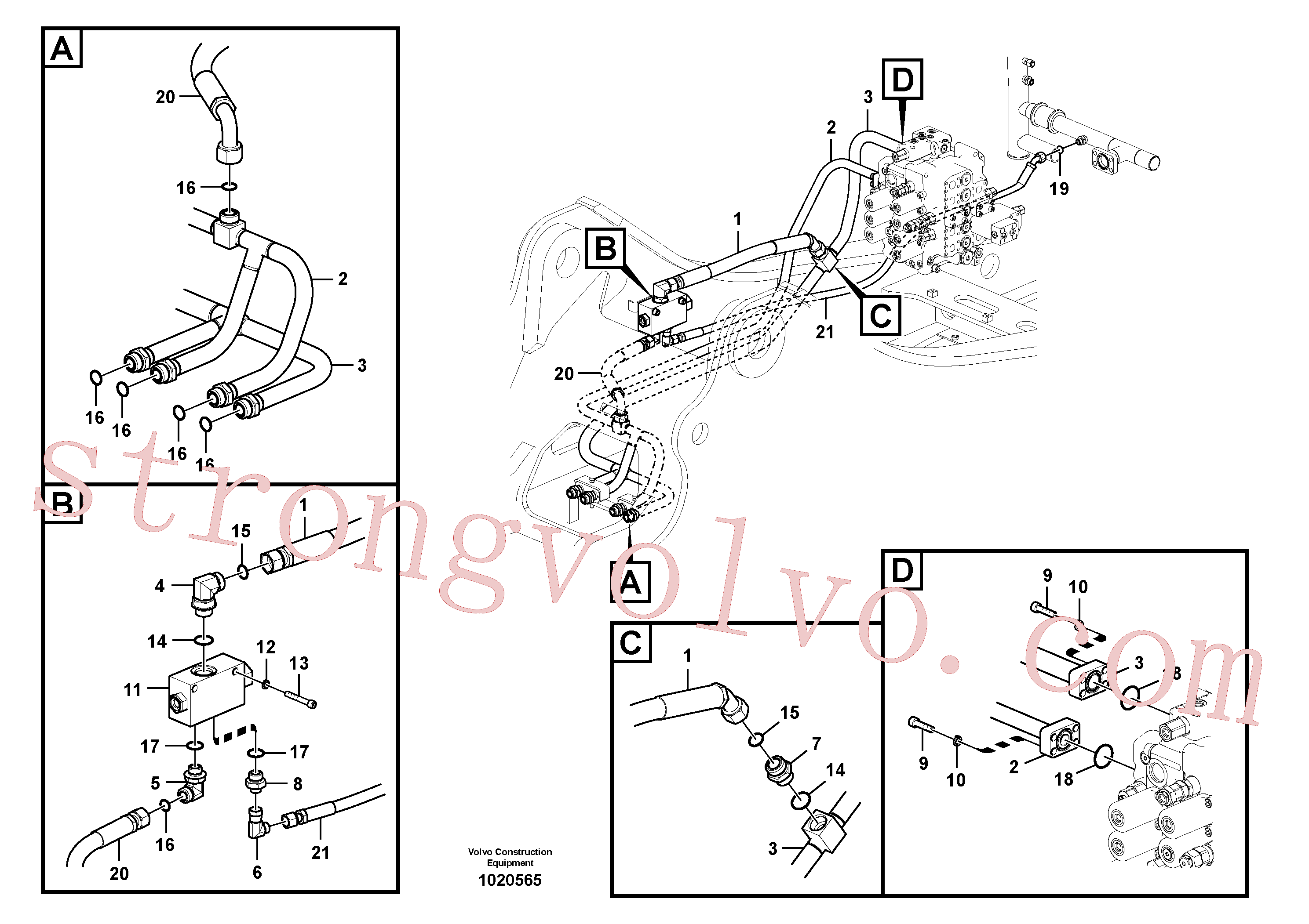 Volvo Montagem VOE14880868 Mangueira Acessórios