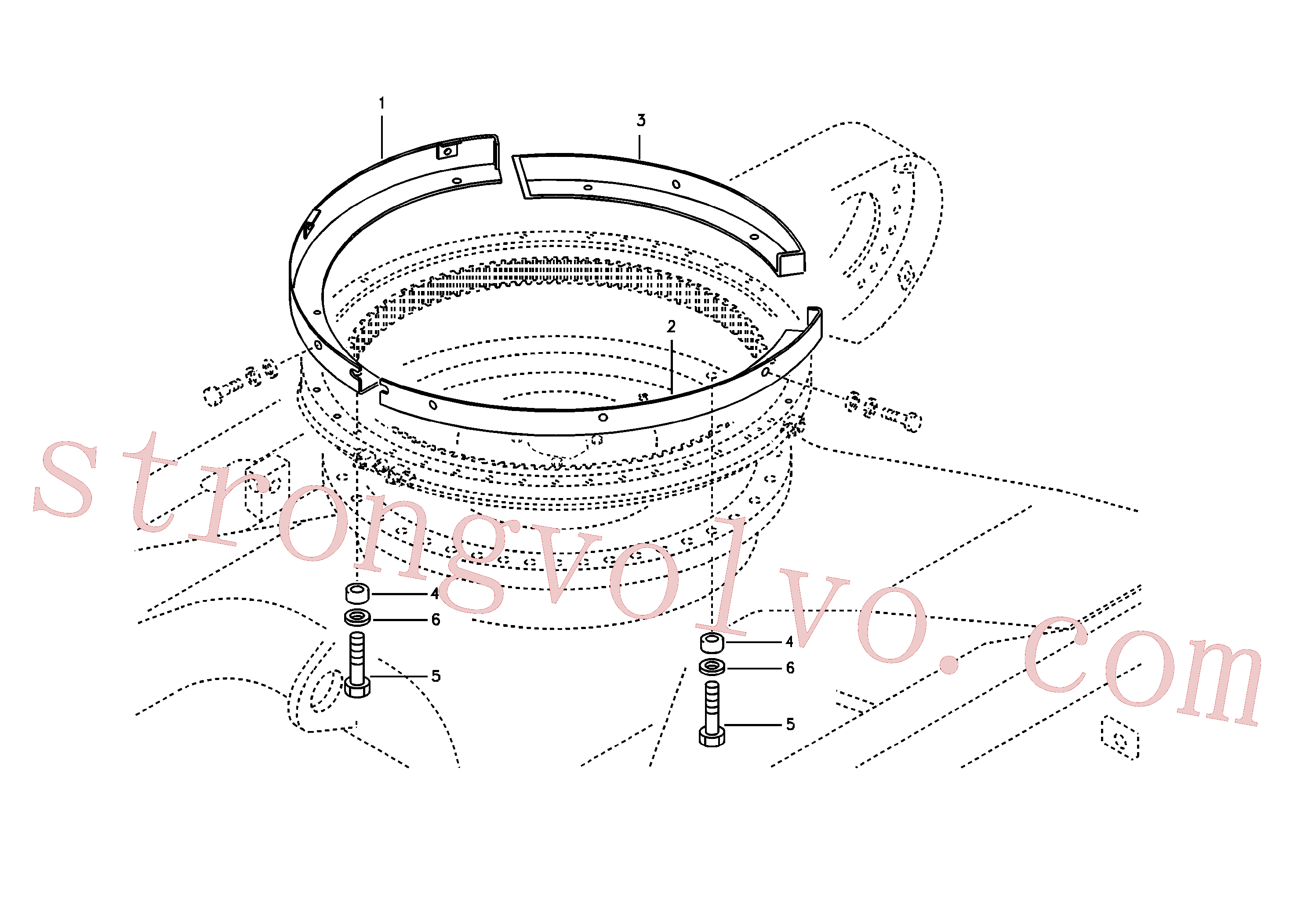 VOE14516945 Volvo Cobertura, engrenagem de rotação(1020573 Montagem)