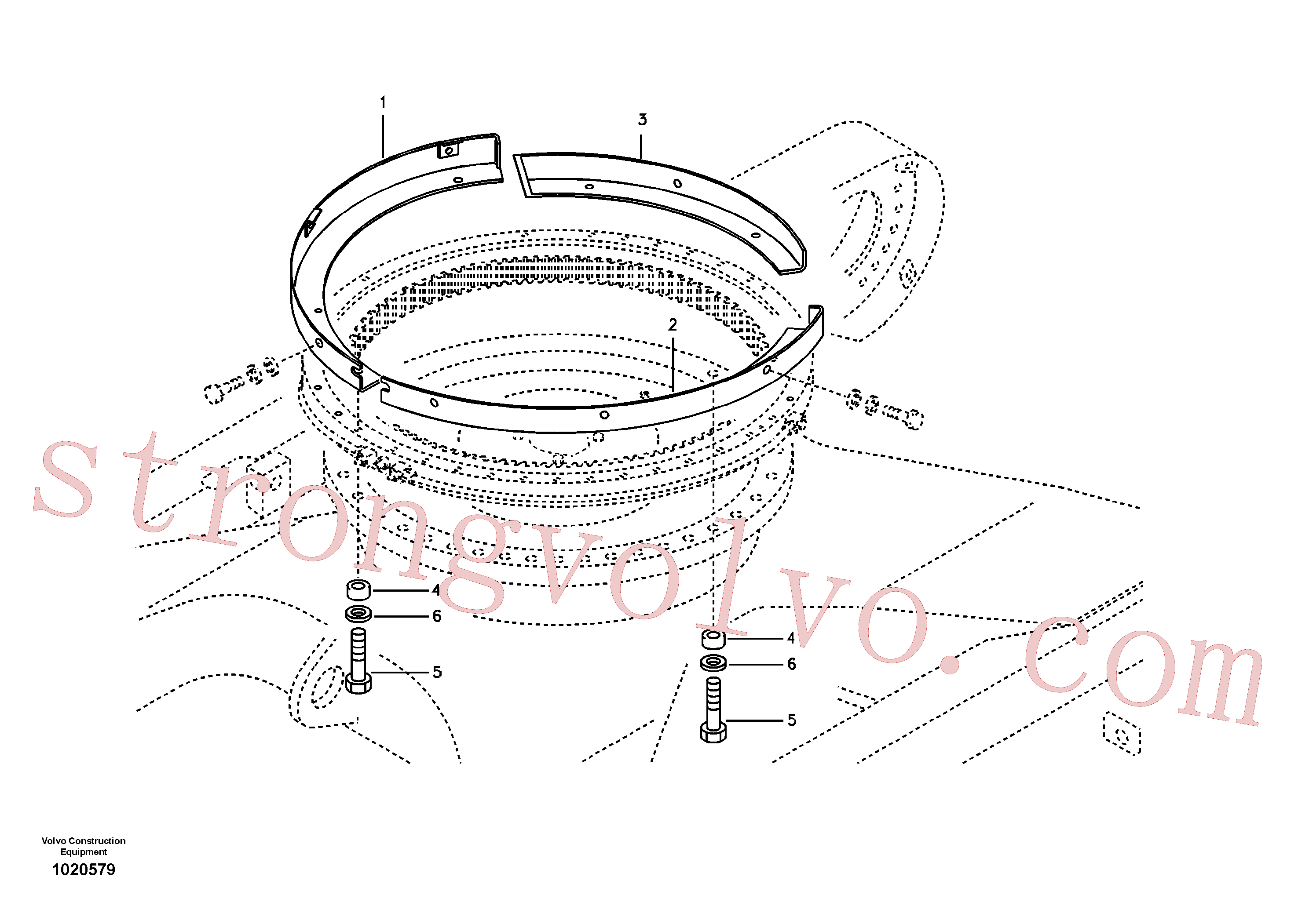 VOE14531025 Volvo Cobertura, engrenagem de rotação(1020579 Montagem)
