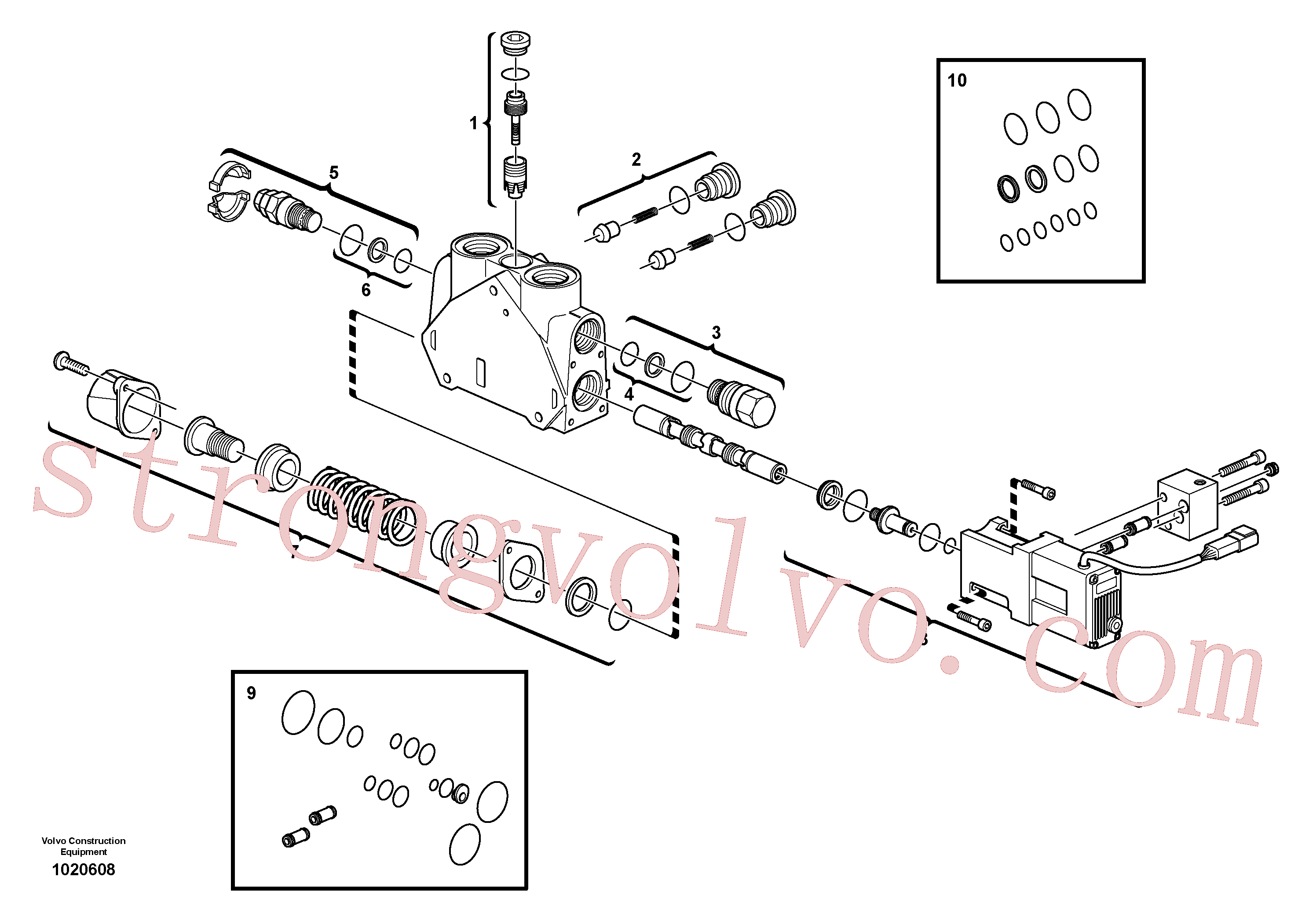 PJ7417910 Volvo Secção da válvula(1020608 Montagem)