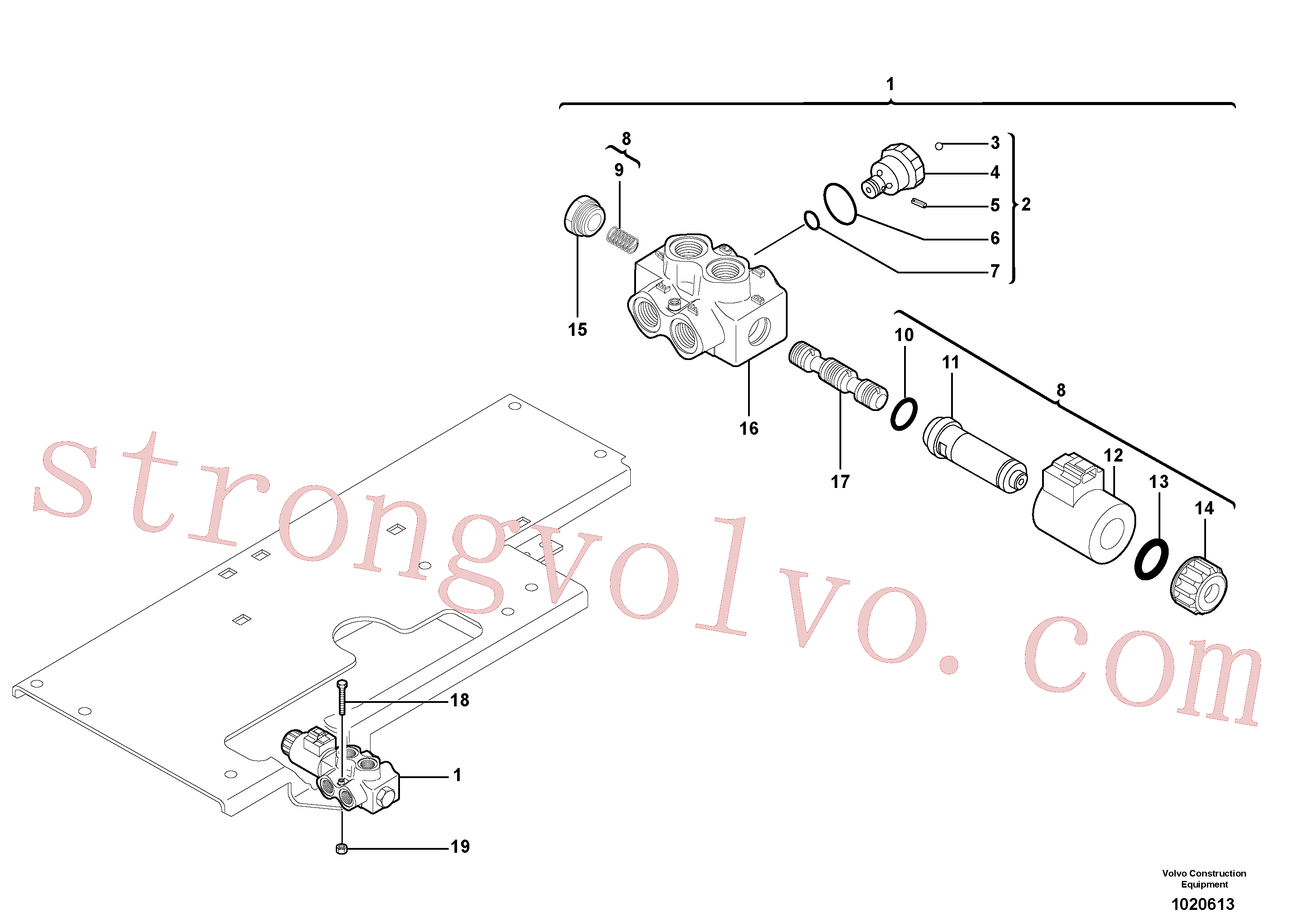 PJ7415278 Volvo Rotação - interruptor do selector de desvio(1020613 Montagem)