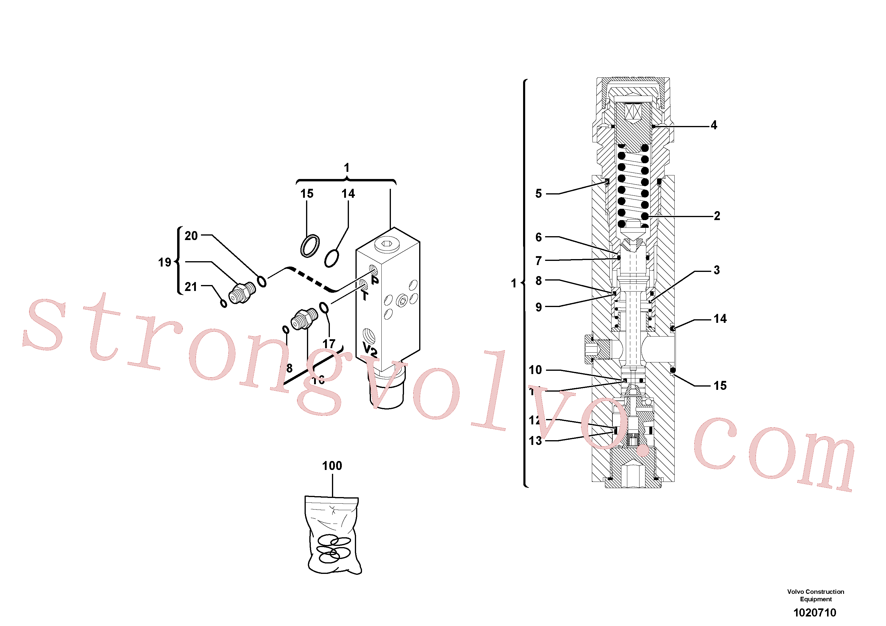 VOE11715660 Volvo Válvula de segurança (cilindro da lança)(1020710 Montagem)