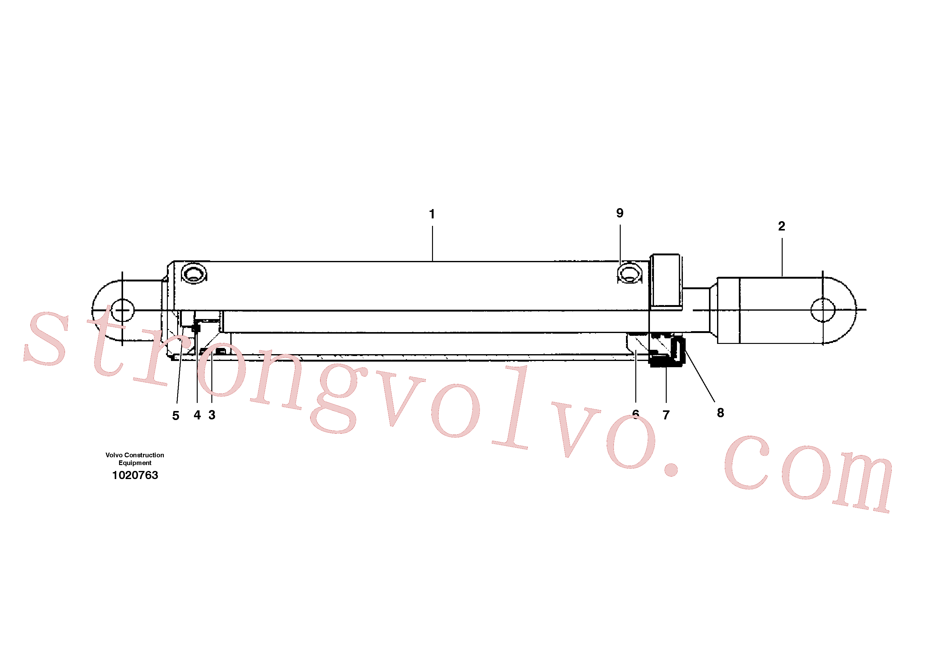 CH59670 Volvo Cilindro hidráulico do escarificador de montagem central(1020763 Montagem)
