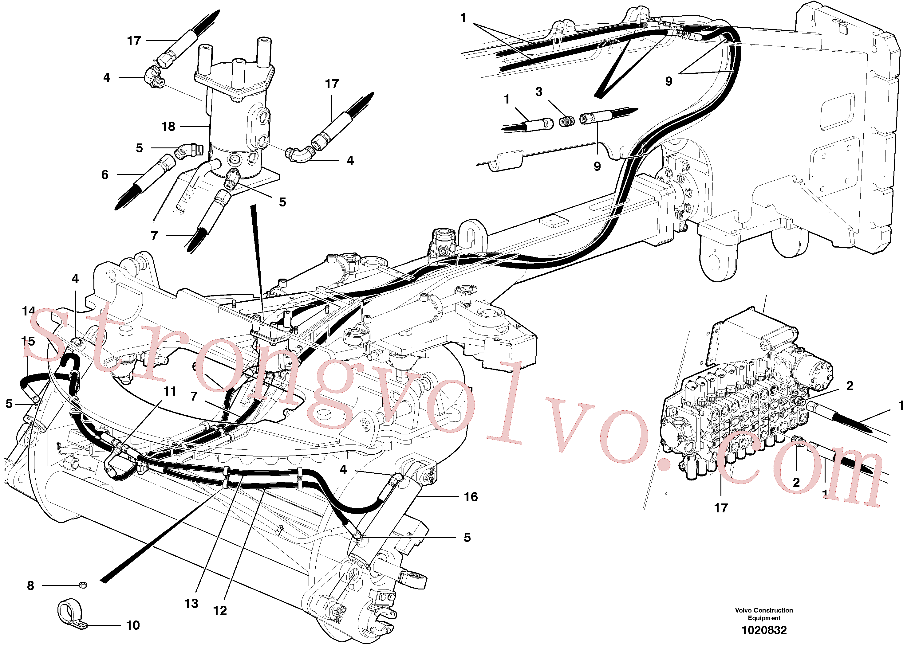 VOE981646 Volvo Circuito de rotação da lâmina(1020832 Montagem)