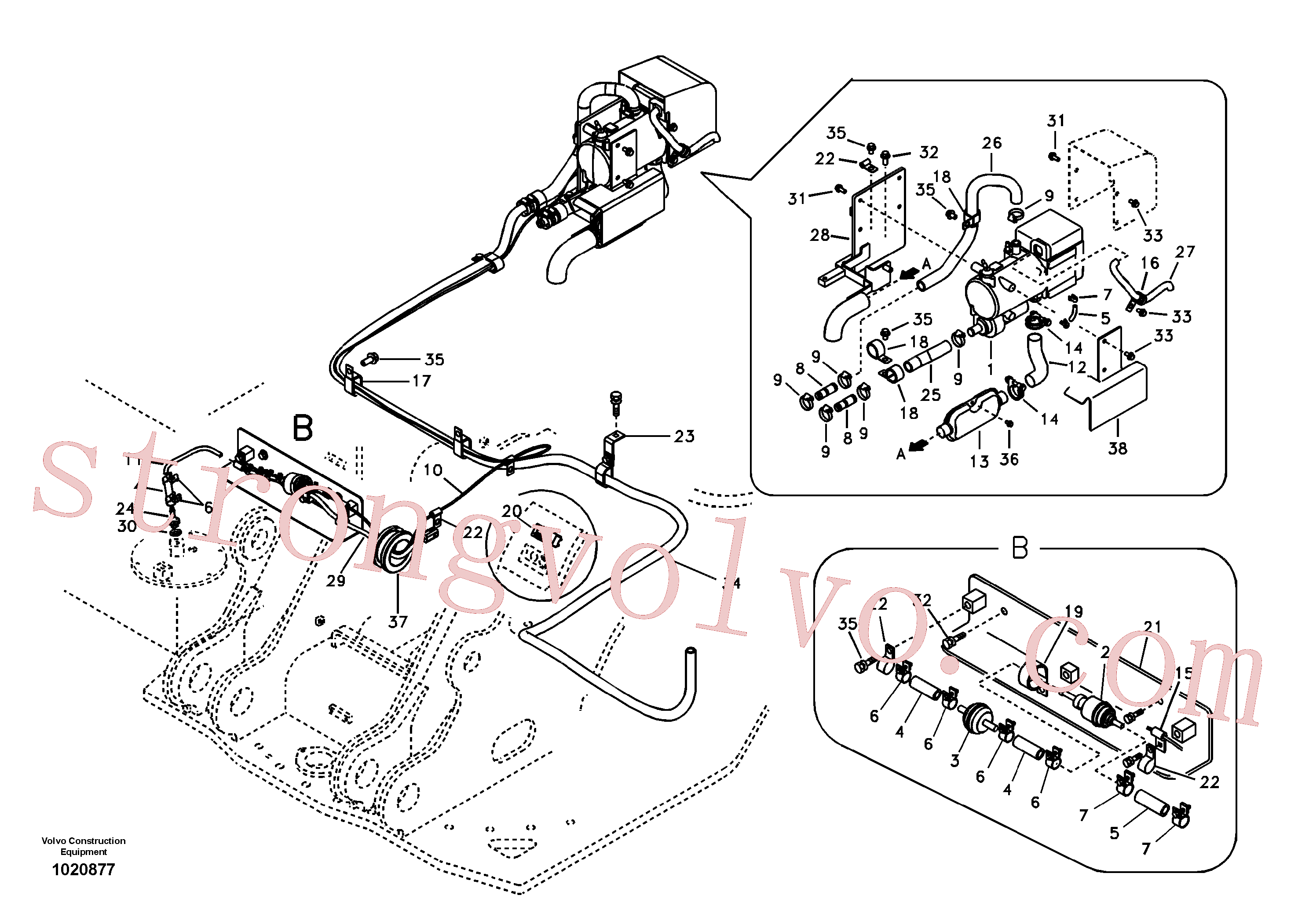 VOE9426-20050 Volvo Aquecedor auxiliar(1020877 Montagem)