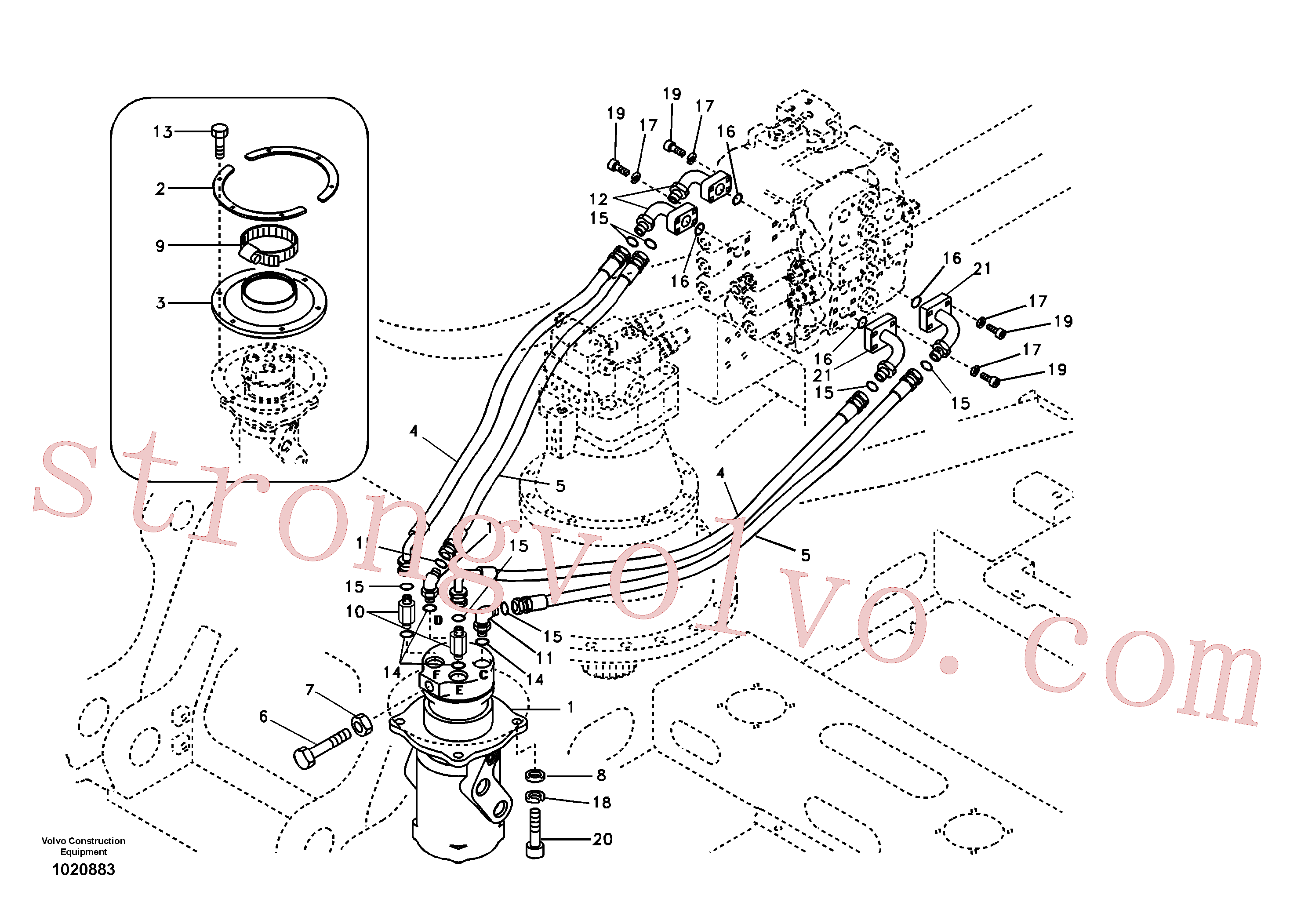 SA9401-36626 Volvo Linha da rótula, válvula de comando à rótula(1020883 Montagem)