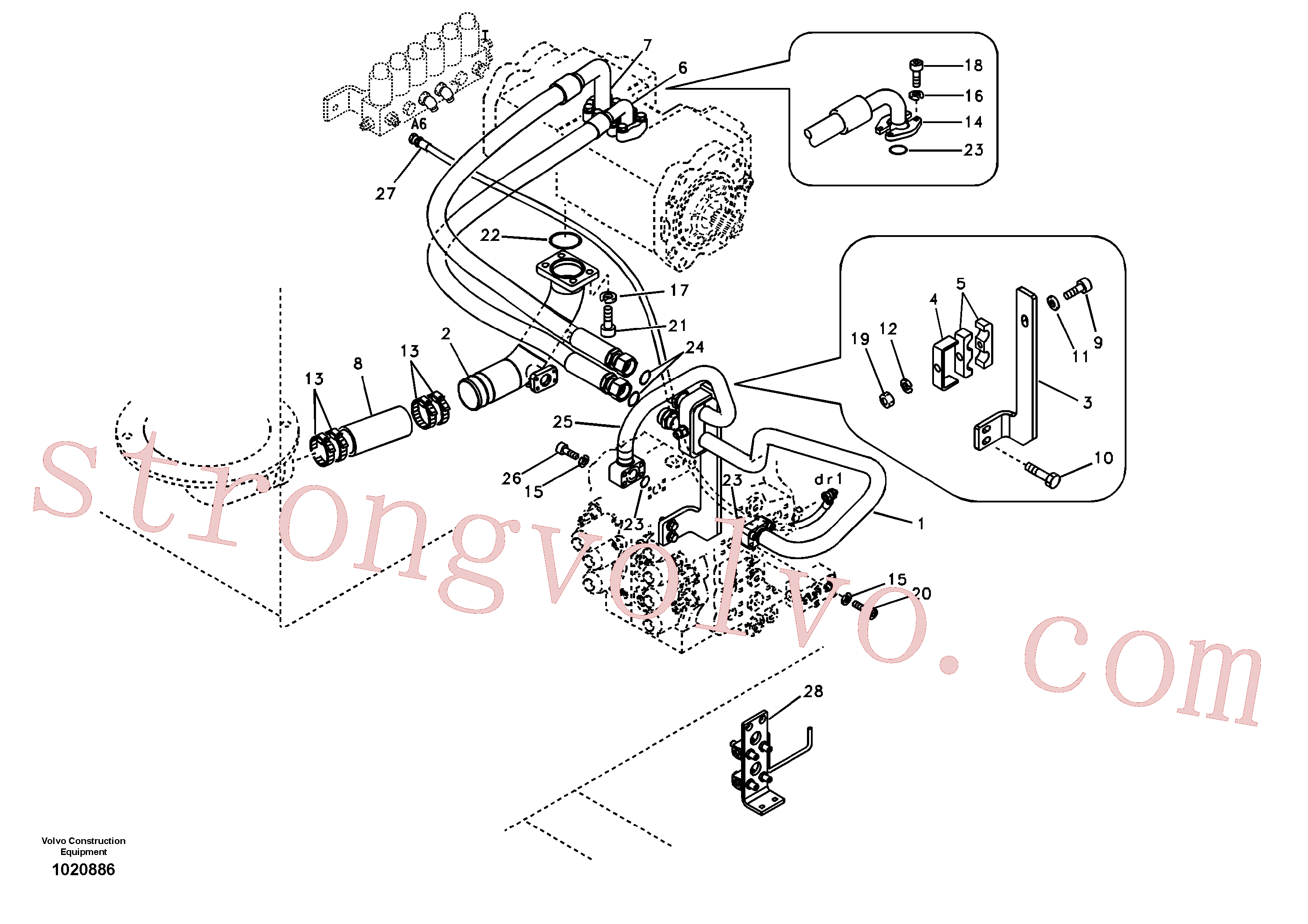 VOE14548220 Mangueira Volvo escavadeira