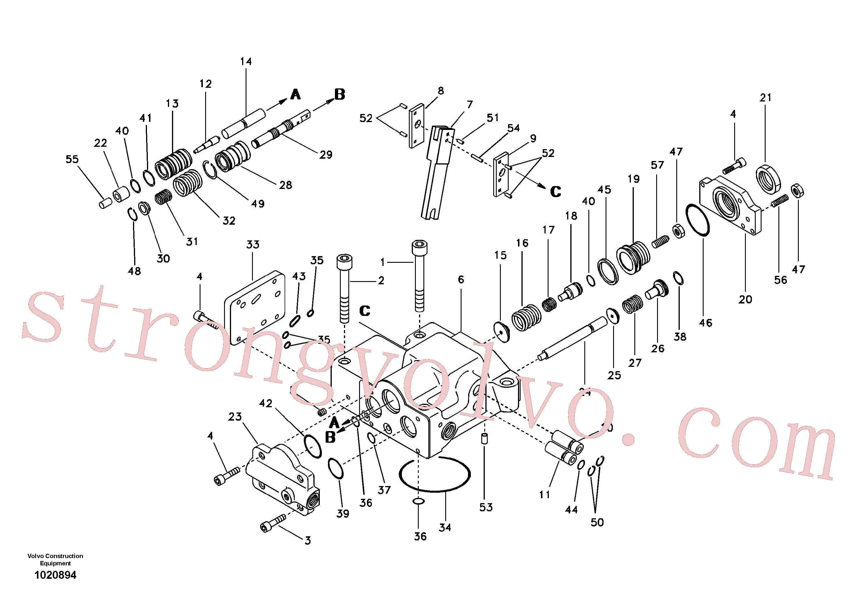 VOE14500006 Volvo Regulador, bomba hidráulica(1020894 Montagem)