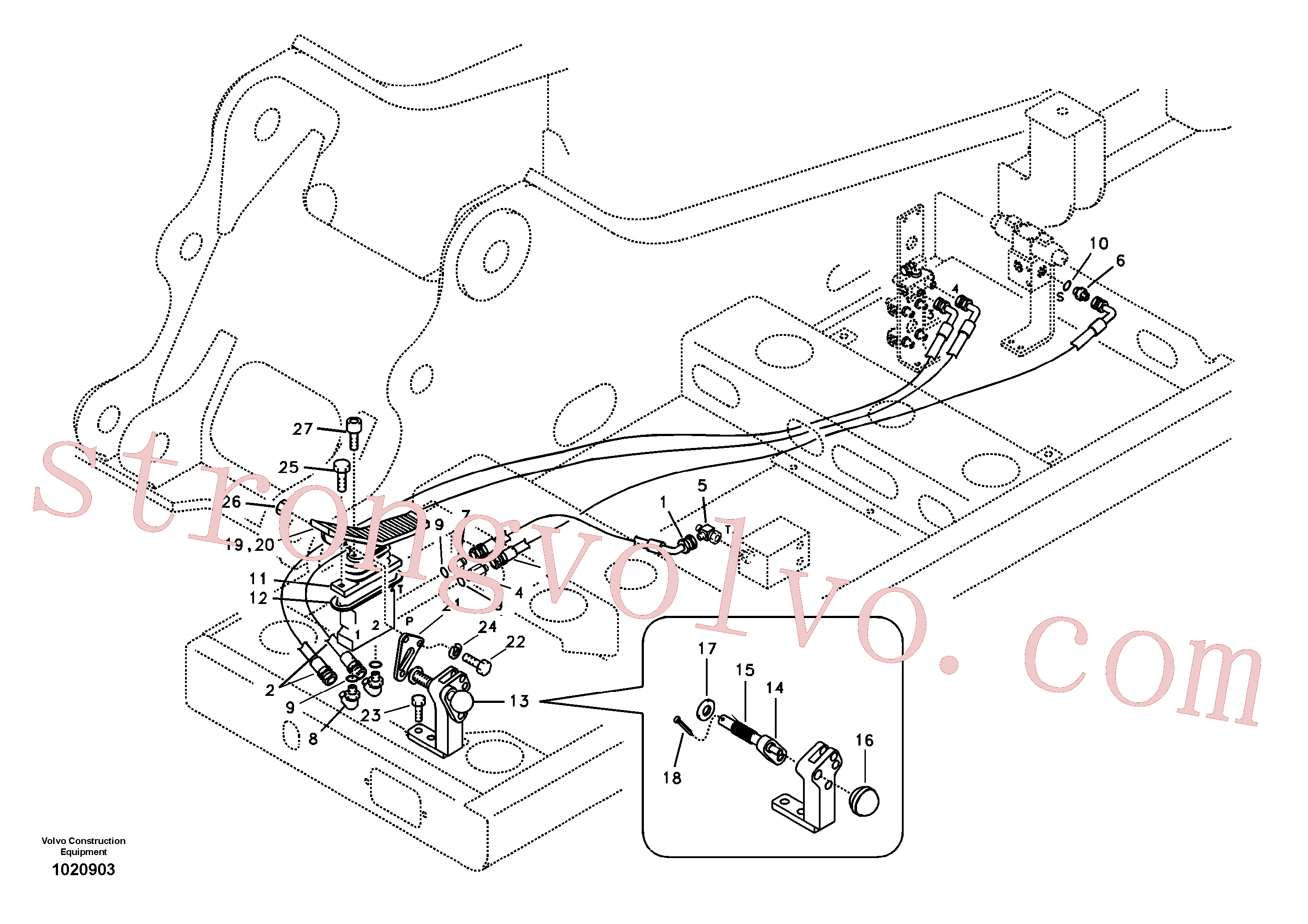 SA9453-03246 Volvo Sistema servomotor, martelo e corte(1020903 Montagem)