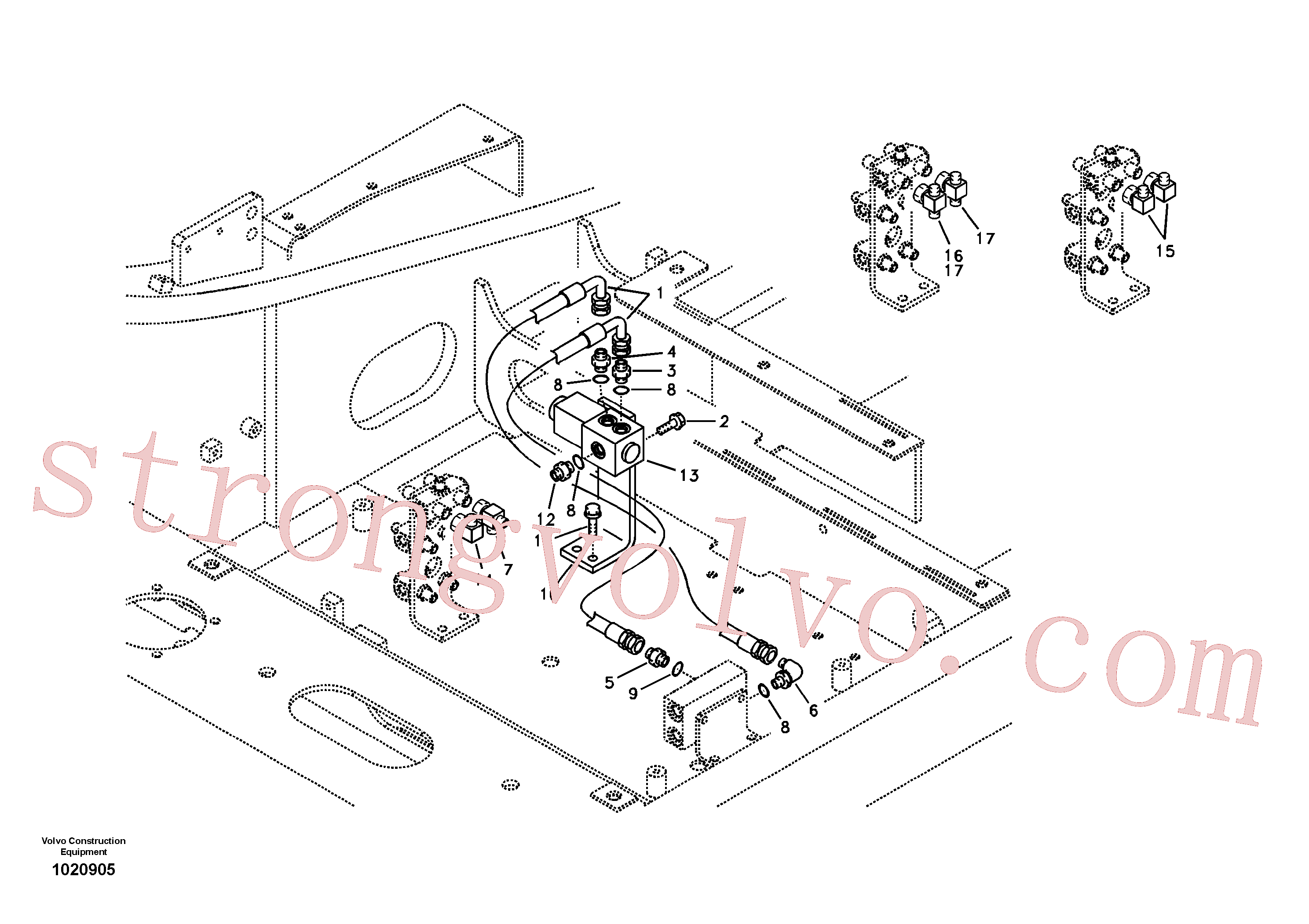VOE14536526 Volvo Sistema servomotor, martelo e corte(1020905 Montagem)