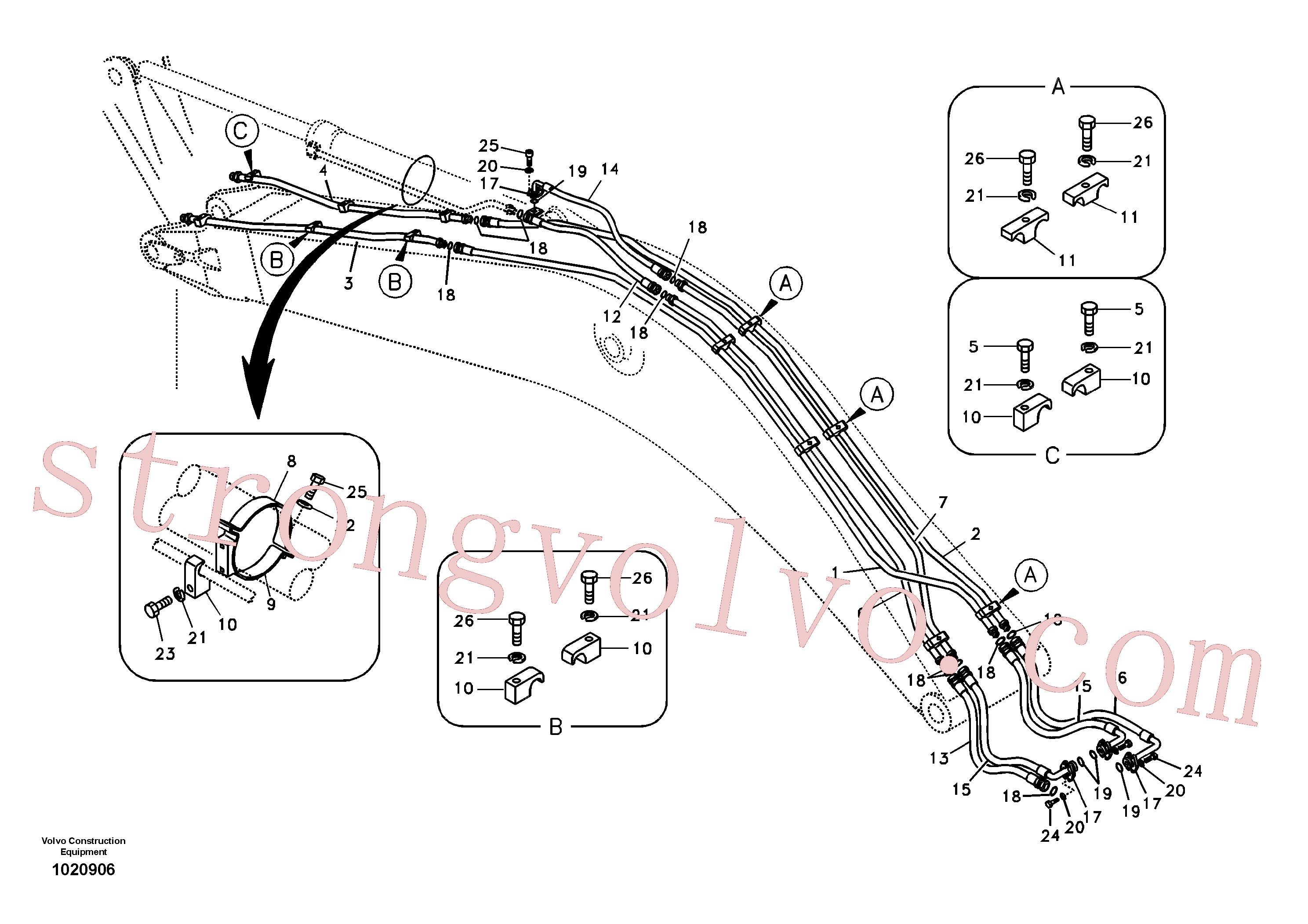 Atacado VOE14677865 Pipe Volvo escavadeira