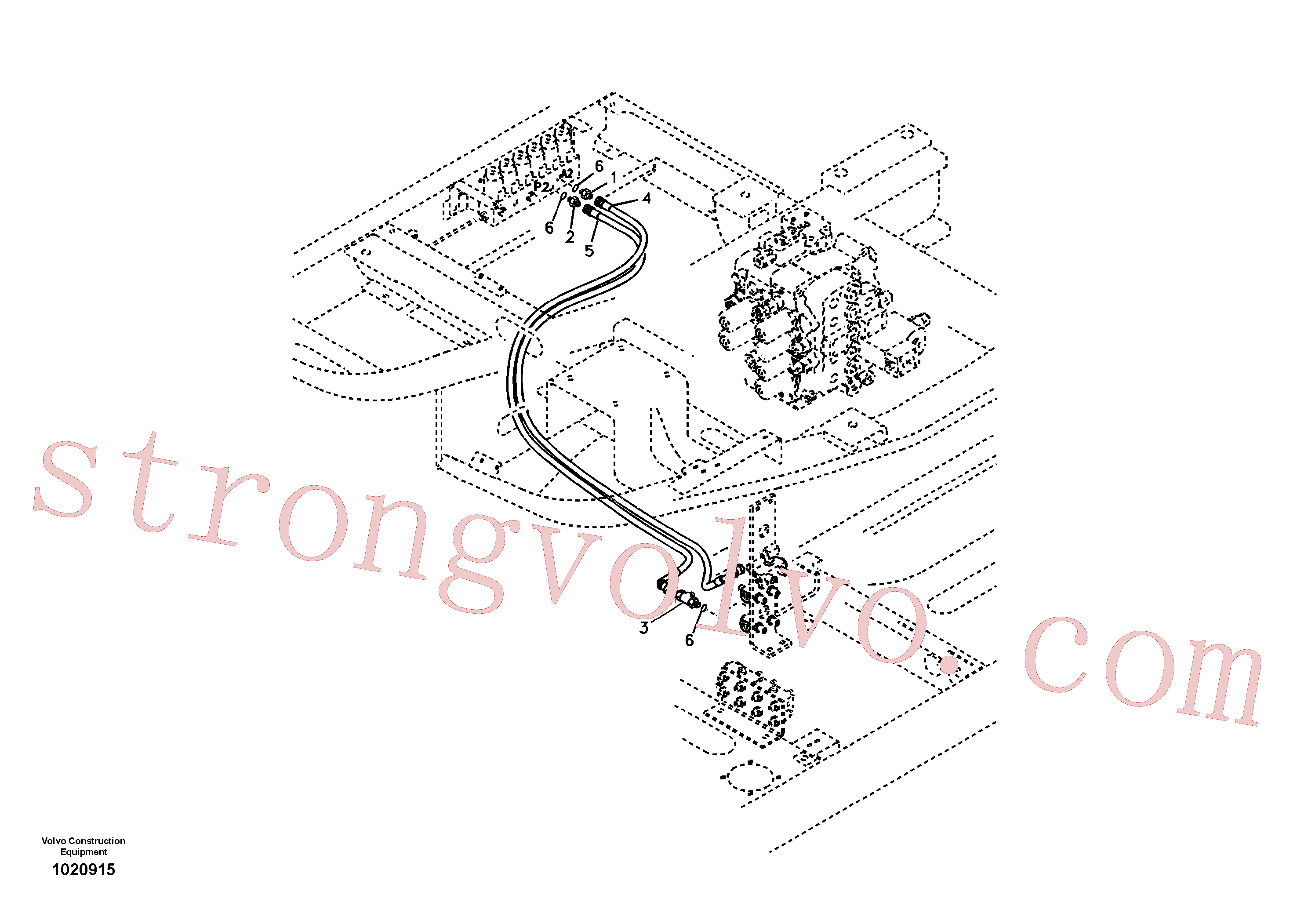 VOE14507108 Volvo Hidráulica de serviço, martelo e cortador para fluxo da bomba auxiliar(1020915 Montagem)