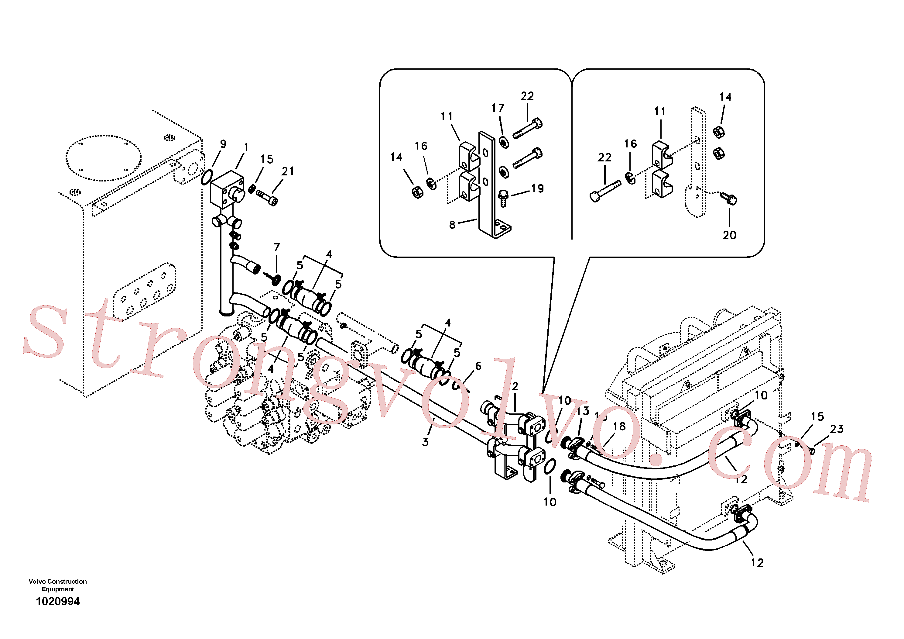 SA9425-51051 Volvo Sistema hidráulico, tanque hidráulico para o refrigerador de óleo hidráulico(1020994 Montagem)