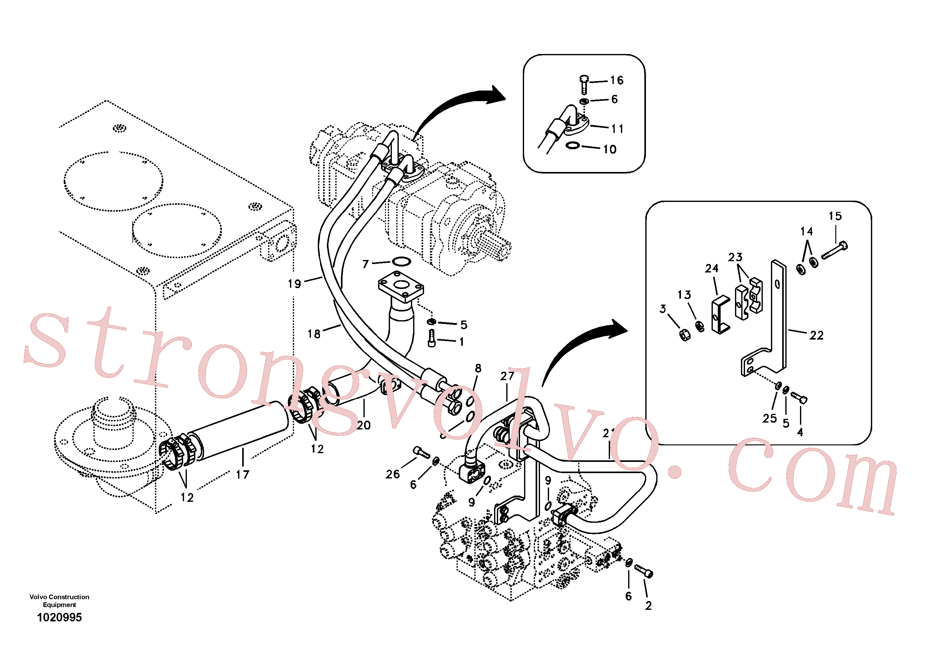 Atacado VOE14532776 Tube Volvo escavadeira