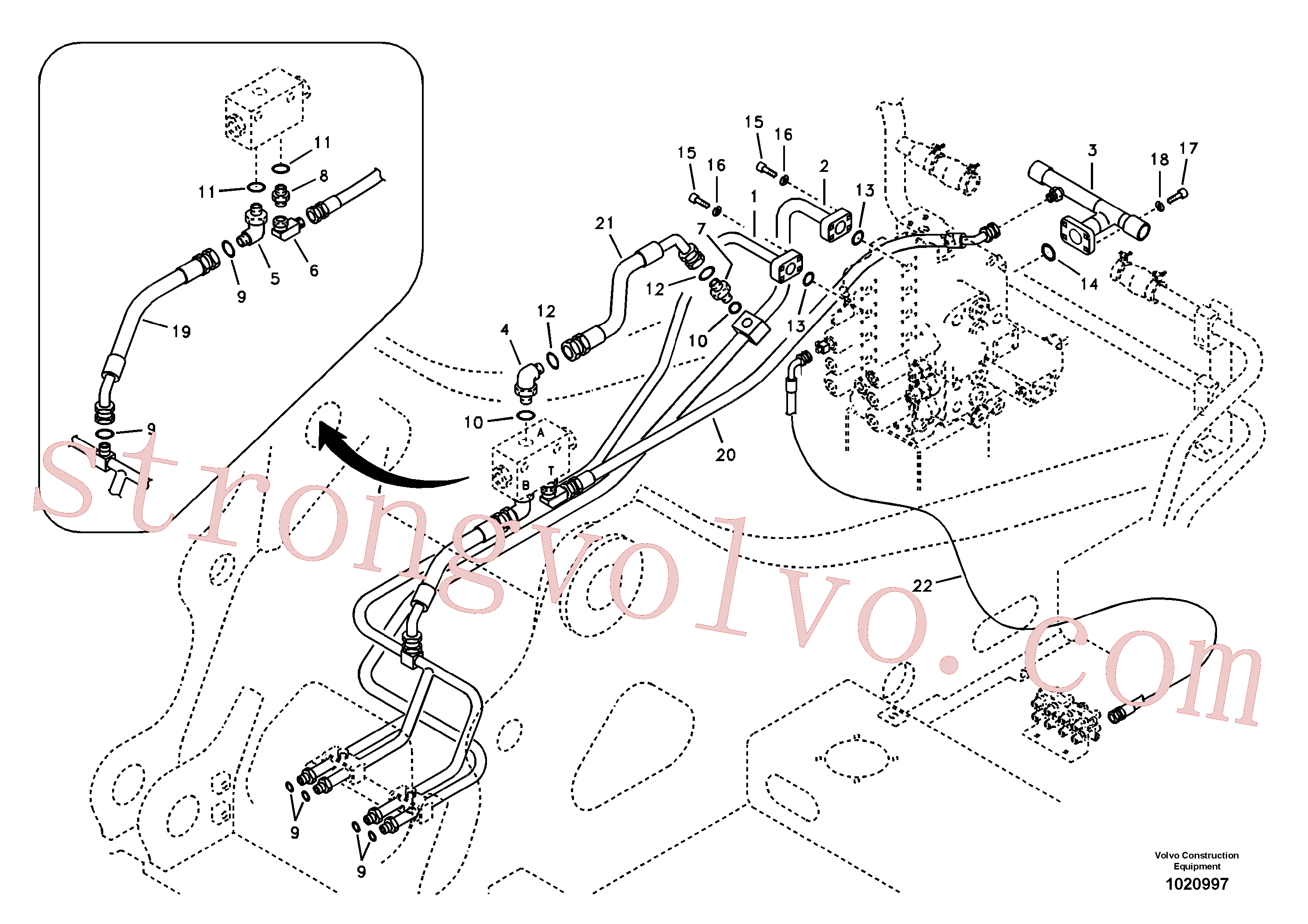 Atacado SA9403-05609 Mangueira Volvo escavadeira
