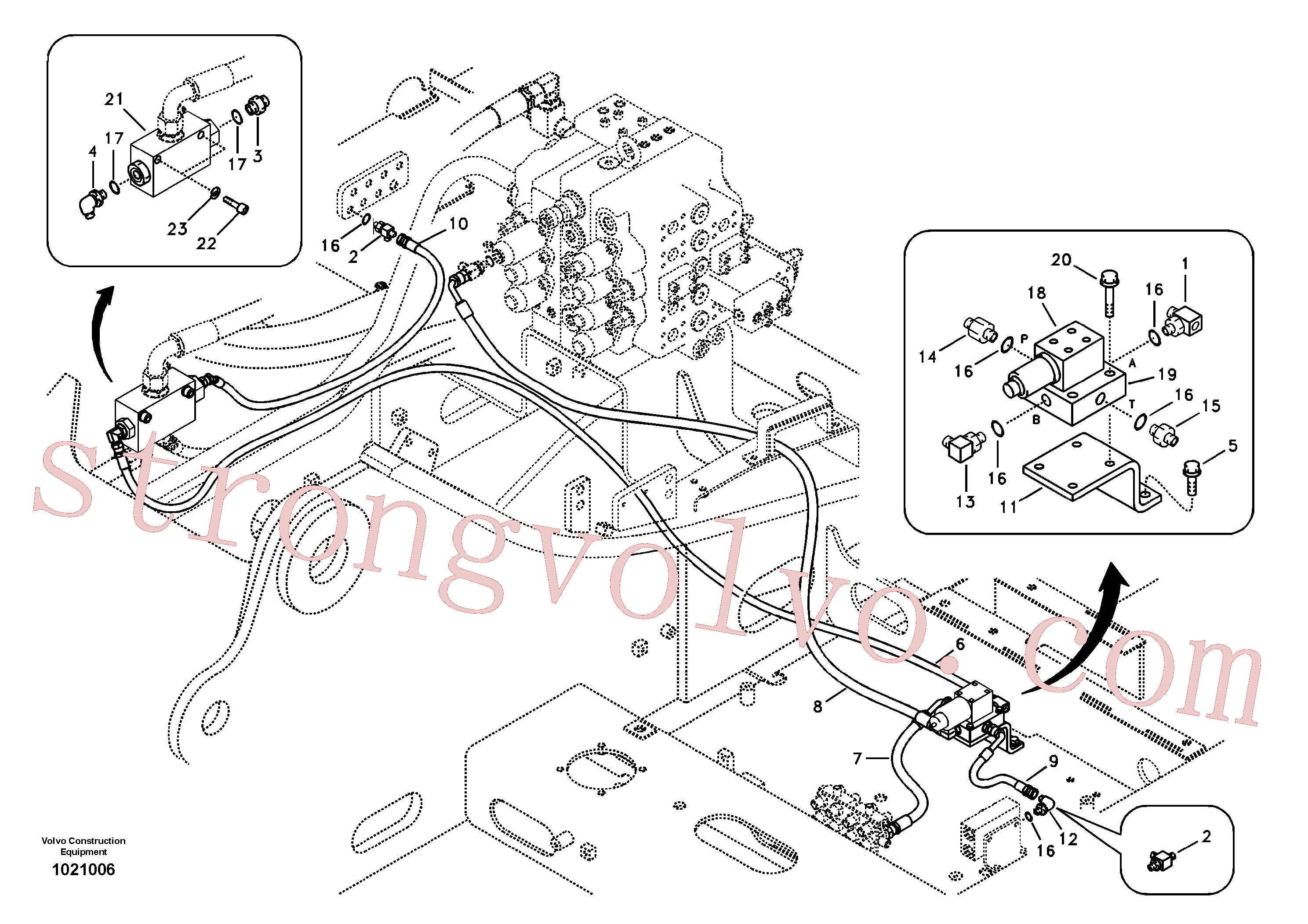 VOE14516947 Volvo Sistema servomotor, válvula de comando para válvula solenóide(1021006 Montagem)