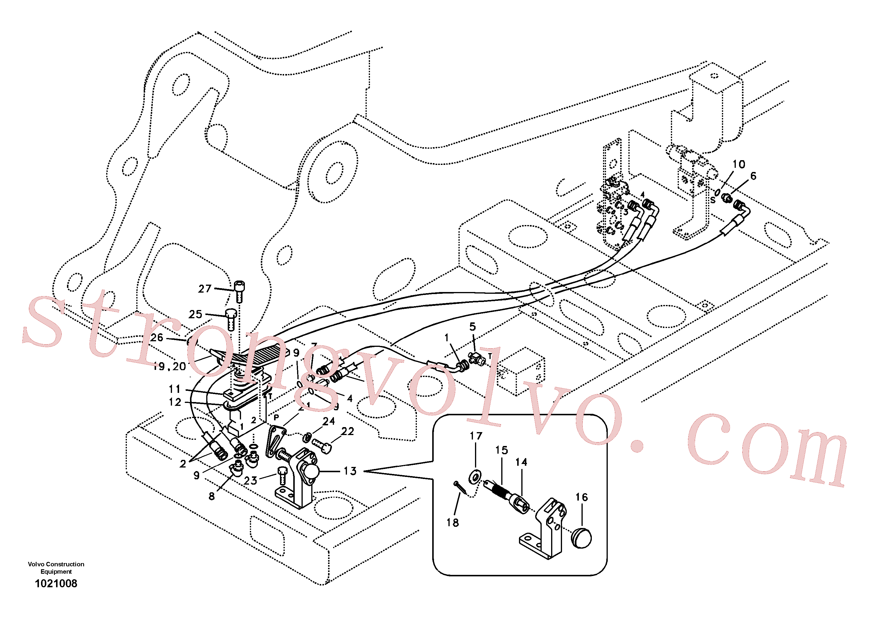 VOE14881067 Volvo Sistema servomotor, martelo e corte(1021008 Montagem)