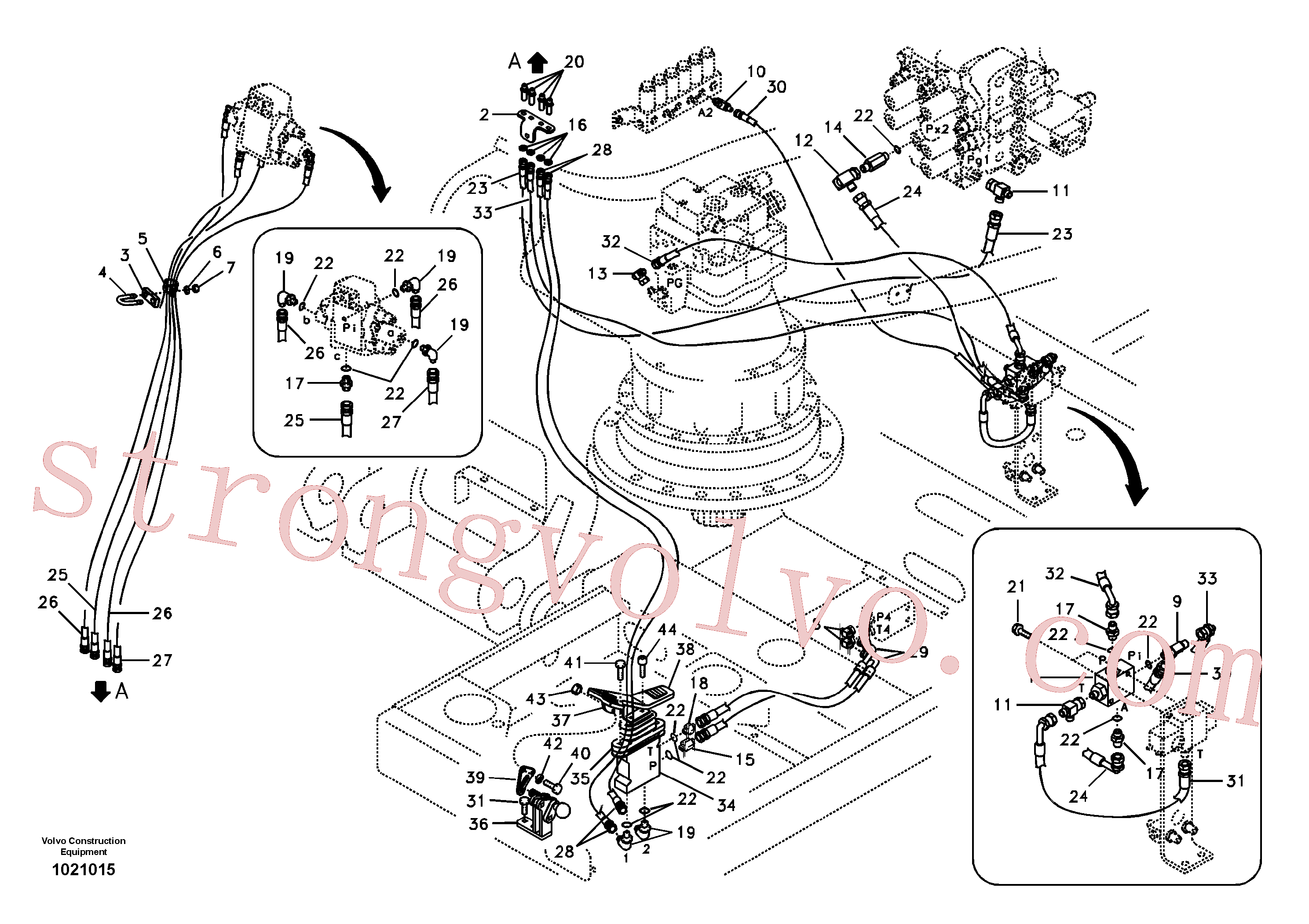 VOE14511630 Volvo Hidráulica de serviço, lança ajustável para topo(1021015 Montagem)