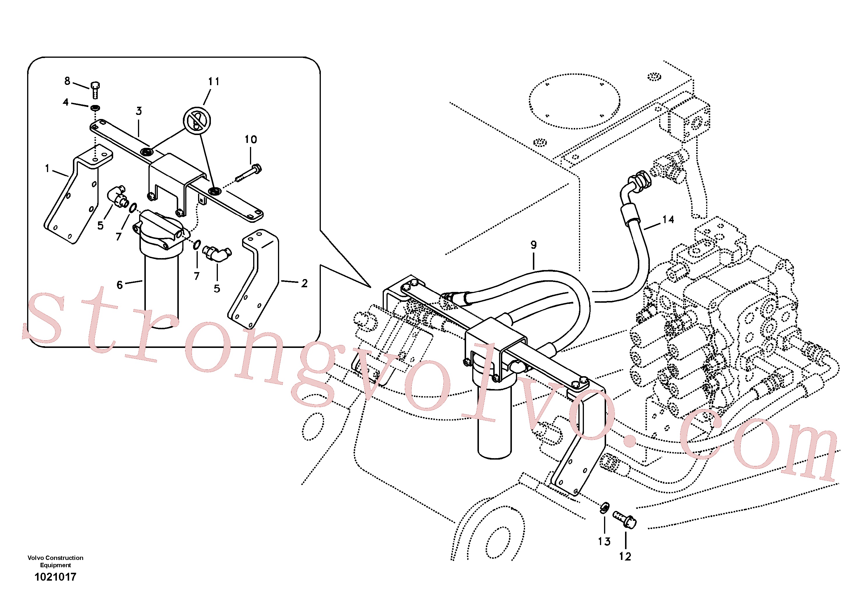VOE14548886 Volvo Hidráulica de serviço, martelo e cortador para filtro de retorno(1021017 Montagem)