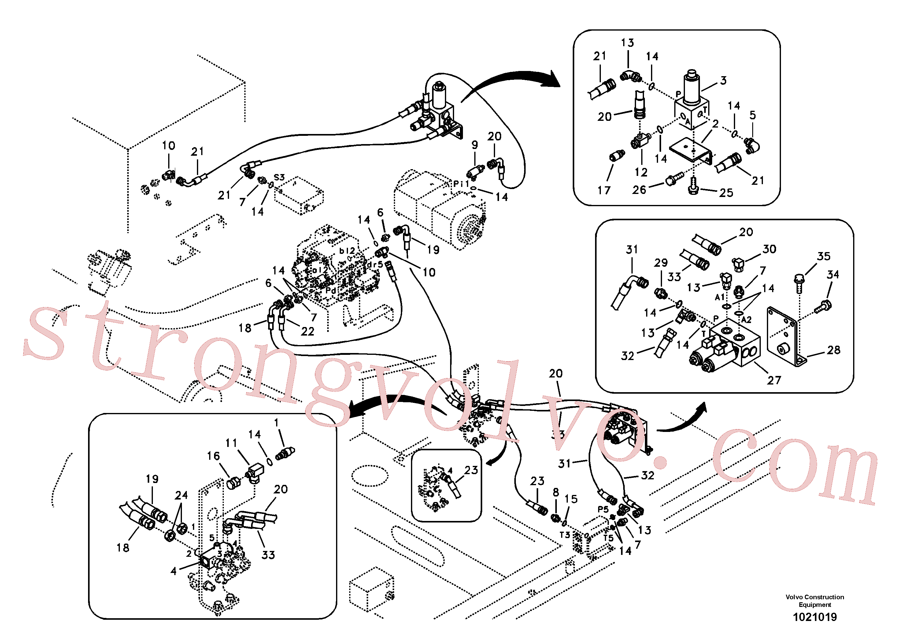 VOE14506629 Volvo Hidráulica de serviço, martelo e cortador para fluxo da bomba principal(1021019 Montagem)