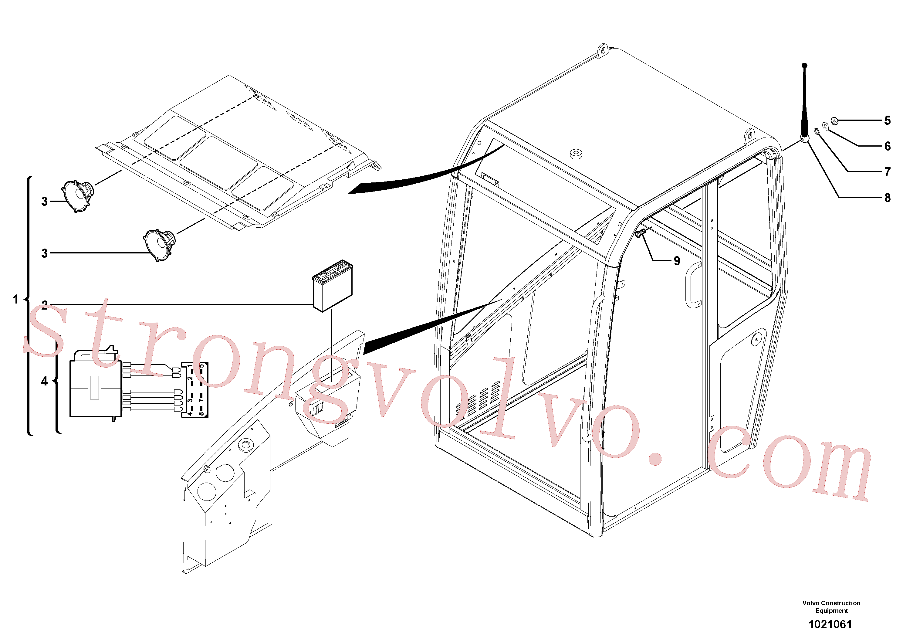 PJ4470017 Volvo Kit do rádio(1021061 Montagem)