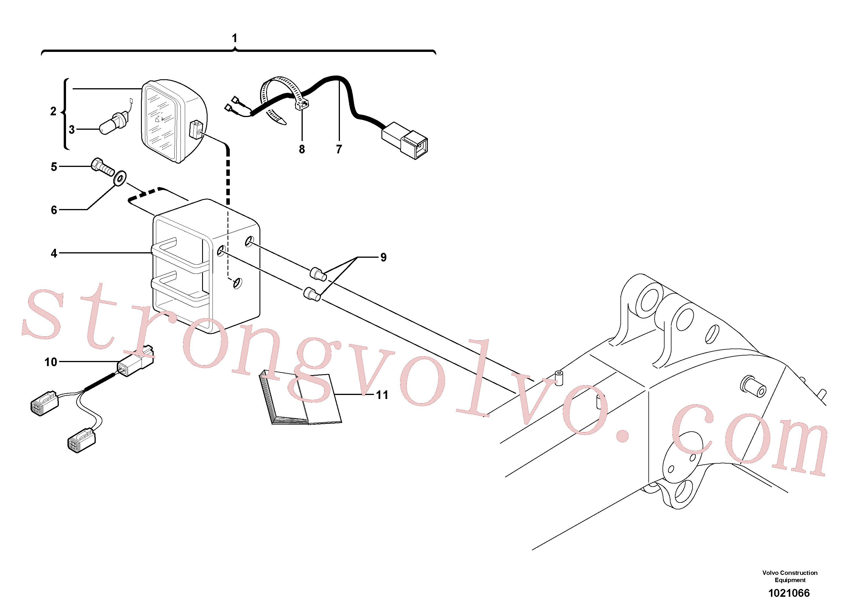 VOE11803154 Volvo Luz de serviço na lança(1021066 Montagem)